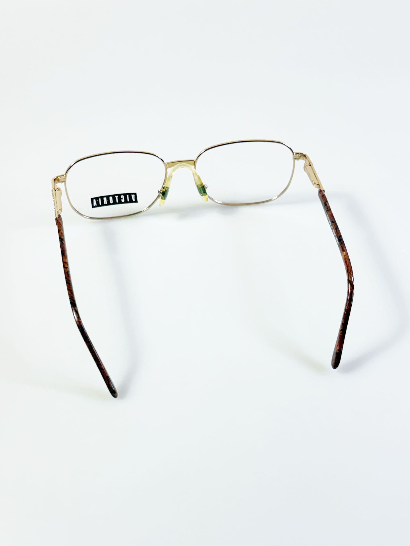 90's VICTORIA Gold Classic Square Metal Glasses