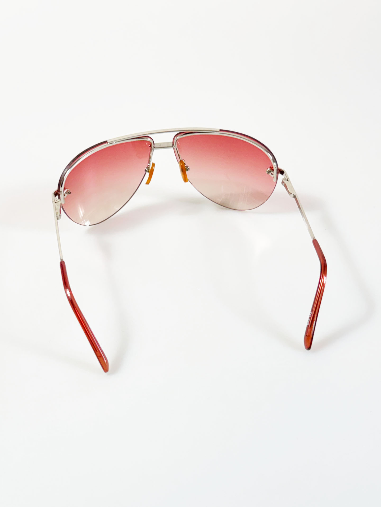 Rimless Double Bridge Square Metal Tint Sunglasses