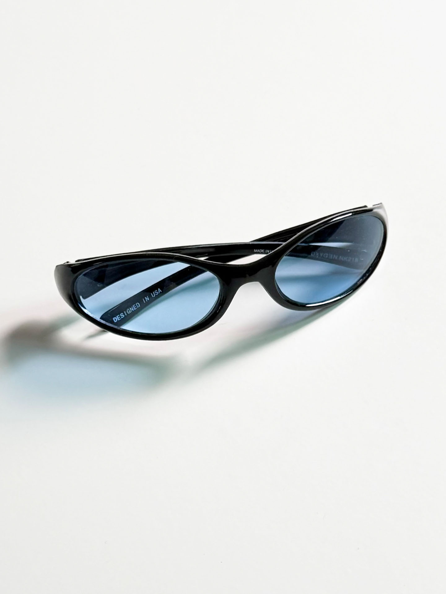 90's OXYGEN Black Wraparound Oval Tint Sunglasses