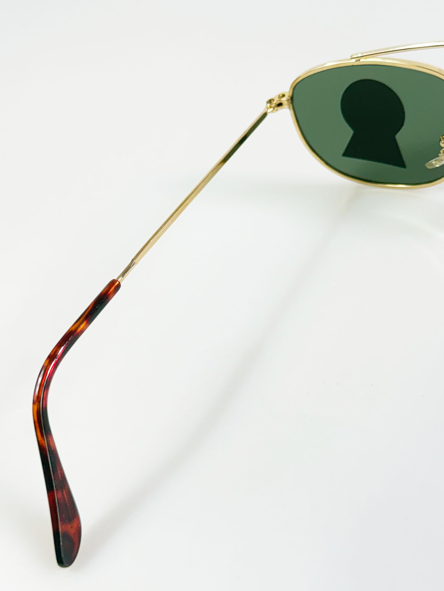 90’s Double Bridge Gold Metal Square Sunglasses