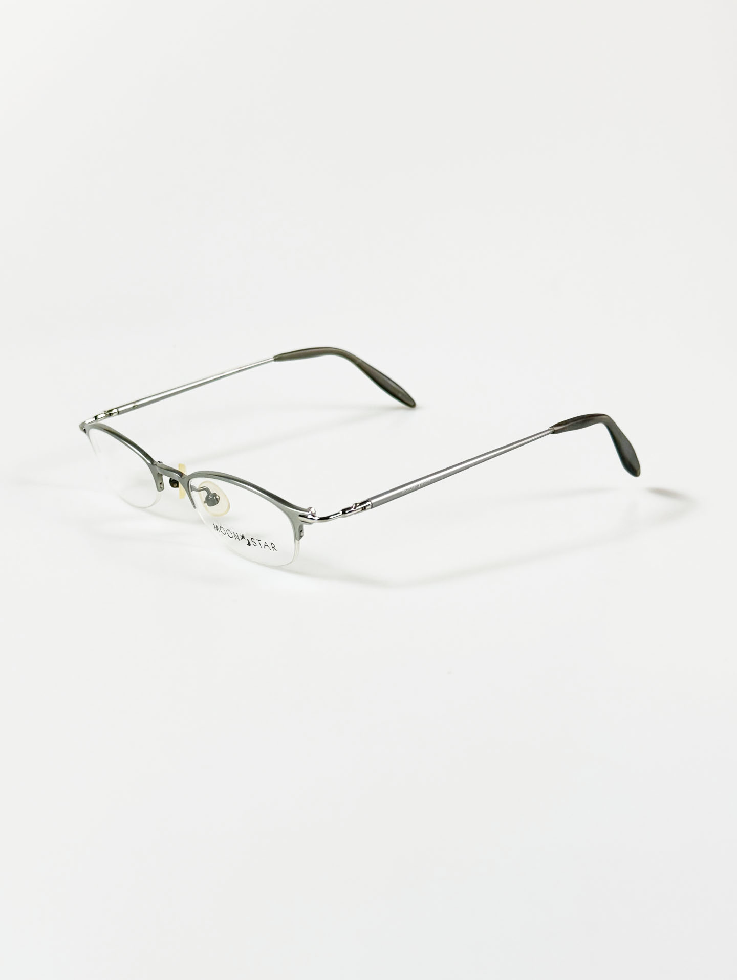 Moon Star Silver Slim Oval Semi-Rimless Metal Frame Glasses
