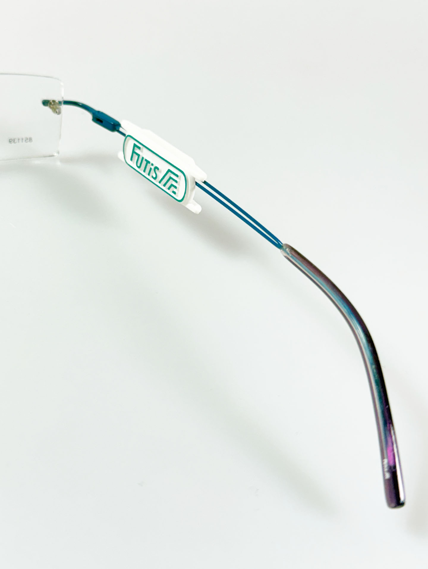 90's FUTIS Blue Rimless Square Metal Glasses
