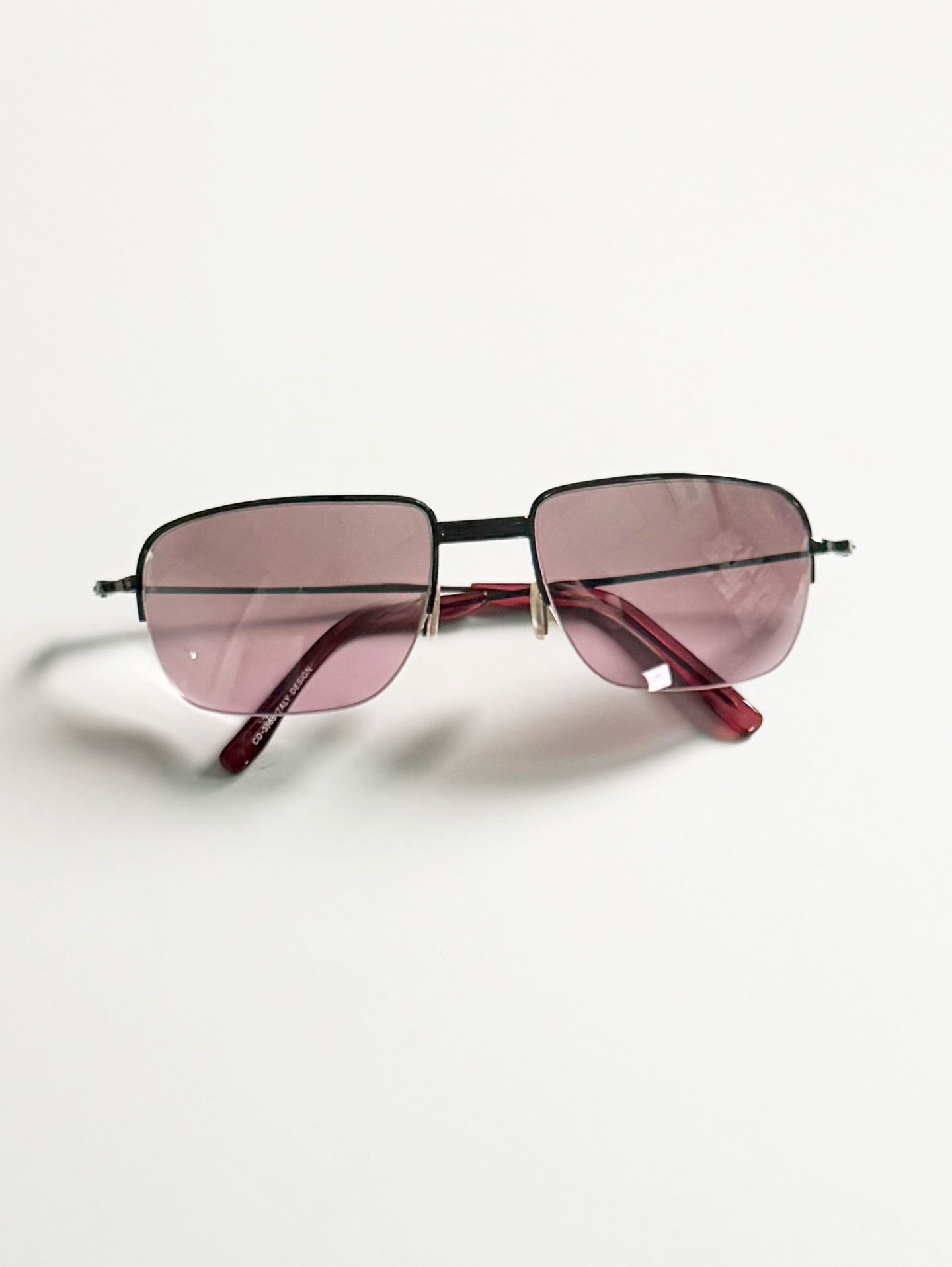 Semi-Rimless Square Metal Tint Sunglasses