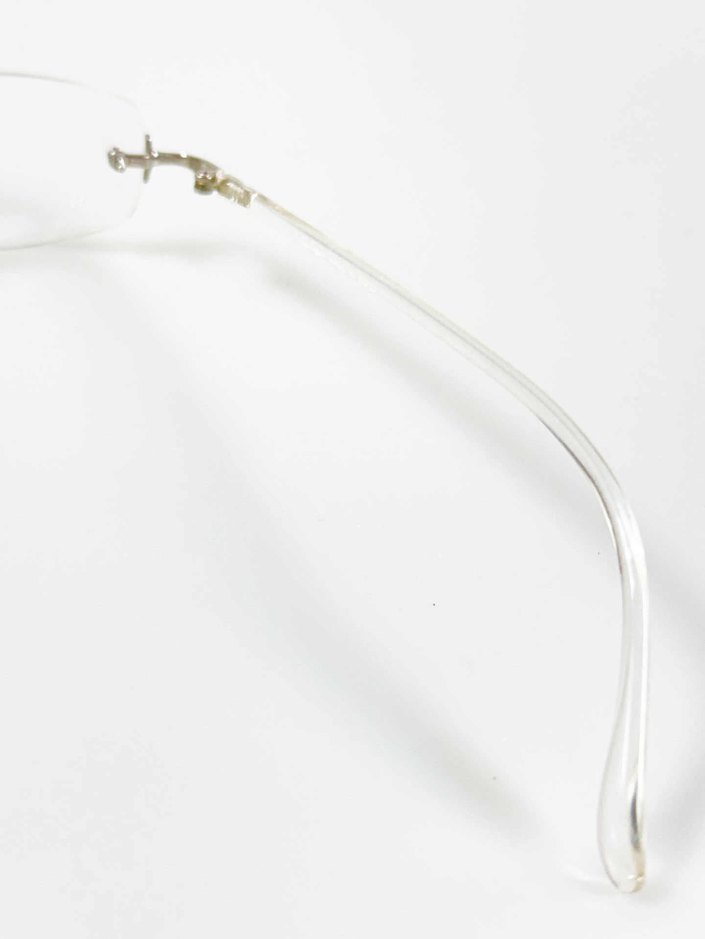 EPILOGUE Silver Rimless Square Metal Frame Glasses