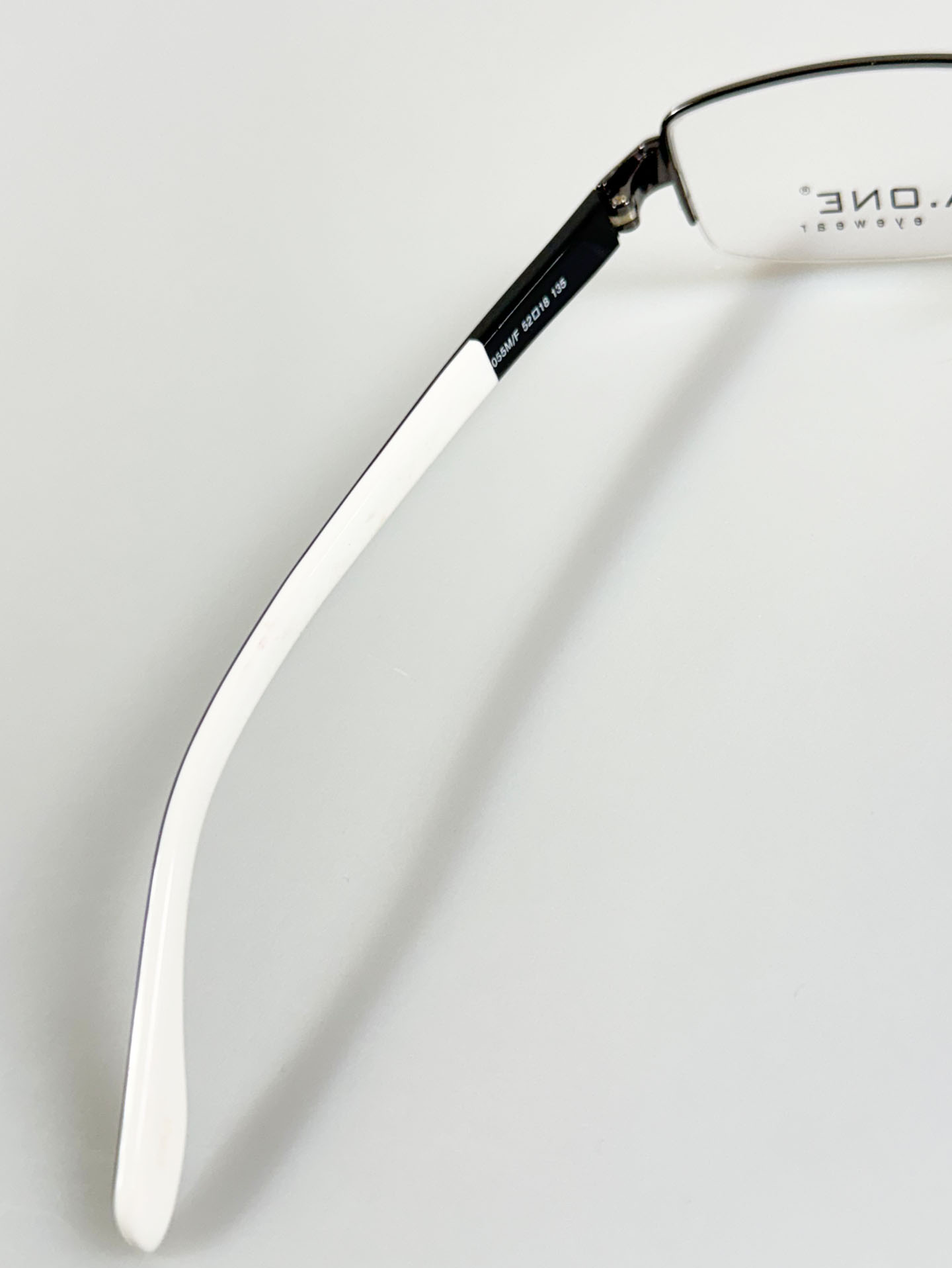 A.ONE Gunmetal Half-Rim Square Glasses