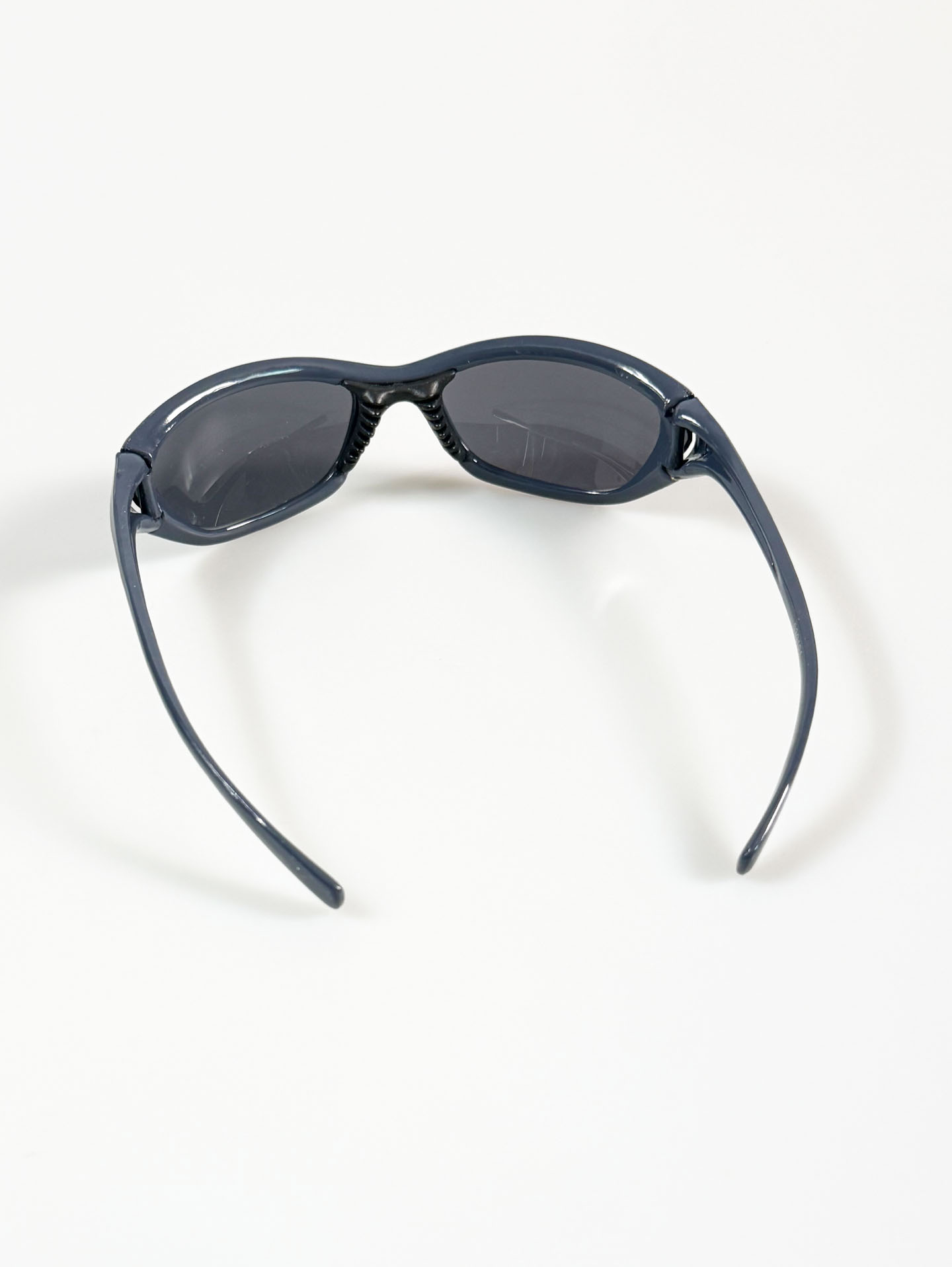 Navy Blue Bold Wraparound Oval Sporty Sunglasses