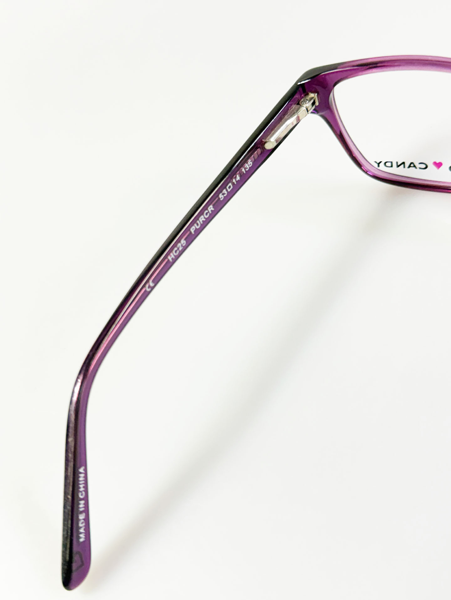 HARD CANDY Purple Clear Acetate Square Frame Glasses