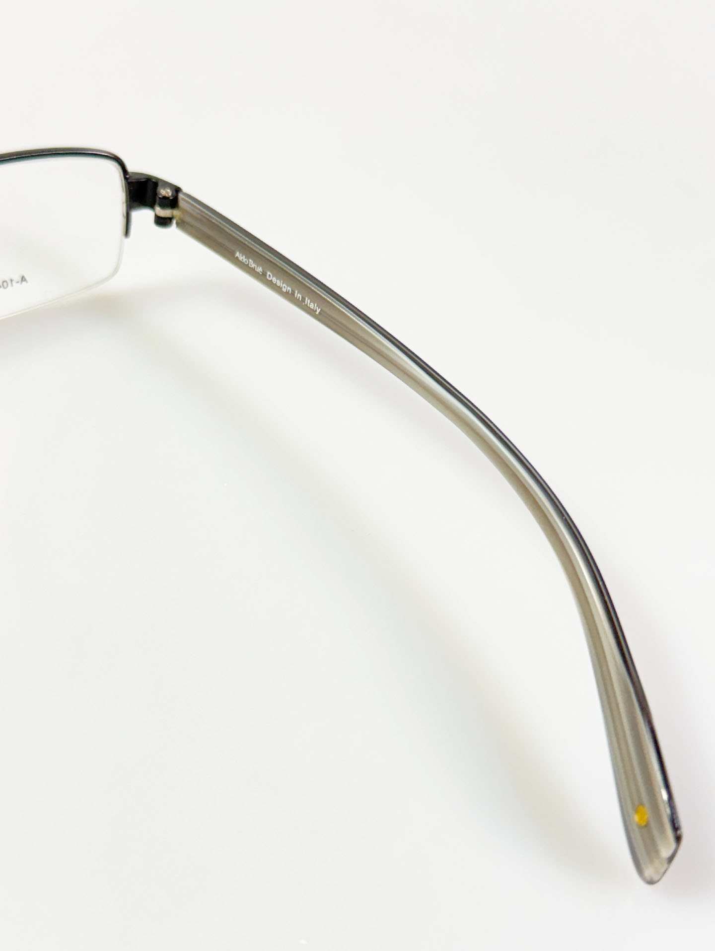 Aldo Brue Black Square Half-Rim Metal Glasses