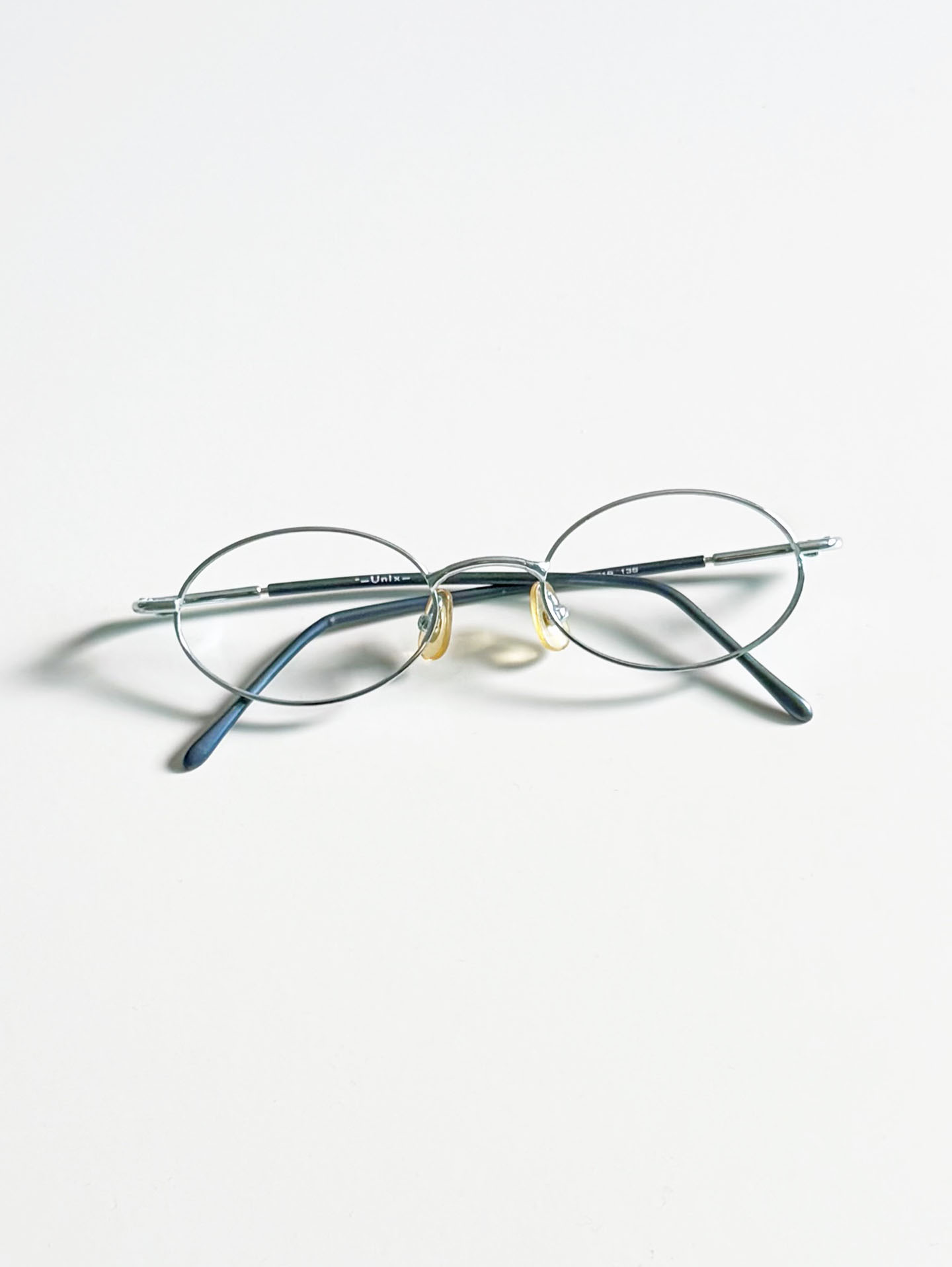 UNIX Slim Oval Full-Rim Light Blue Metal Frame Glasses