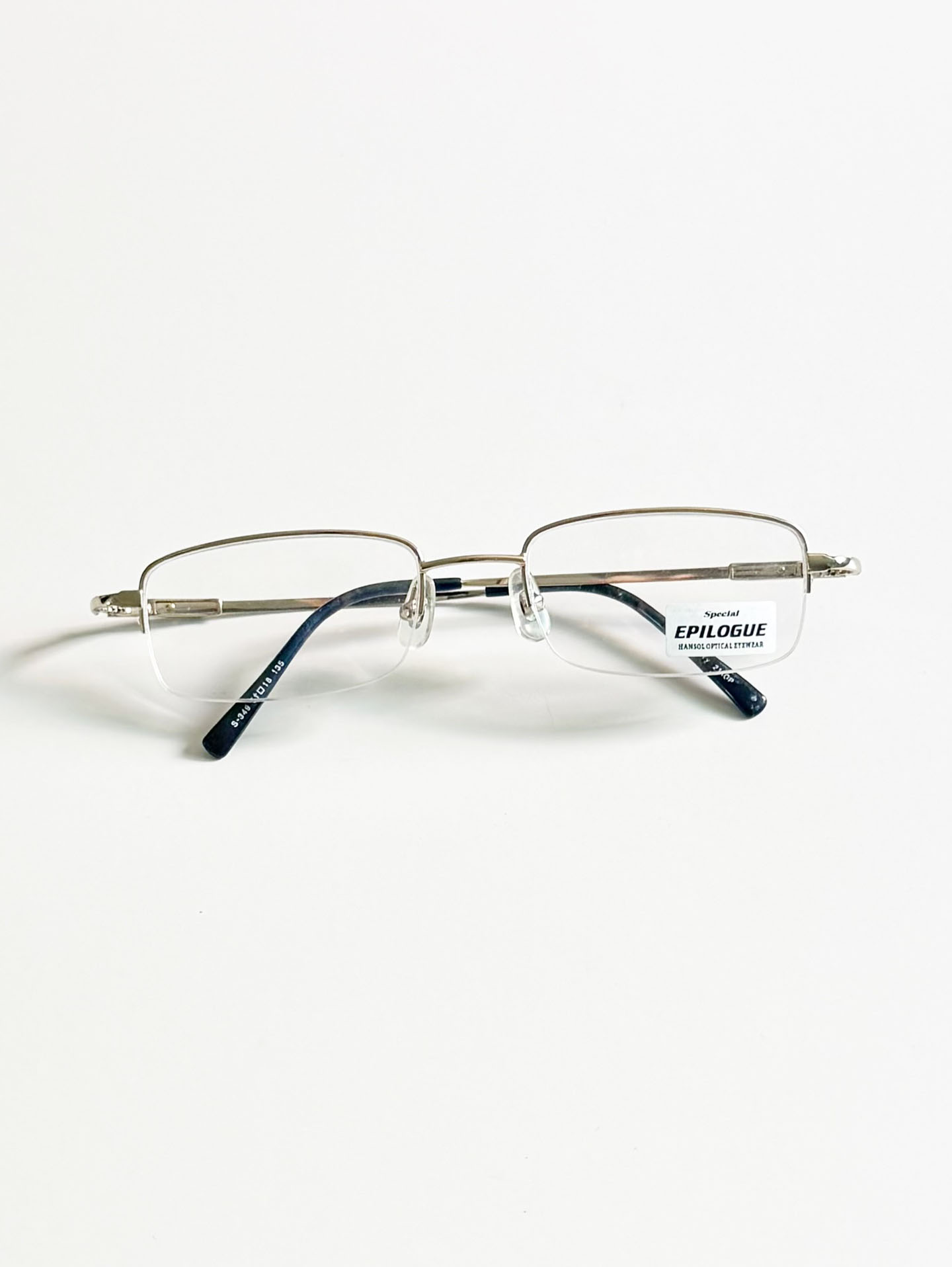 EPILOGUE Gold Half-Rim Square Metal Frame Glasses