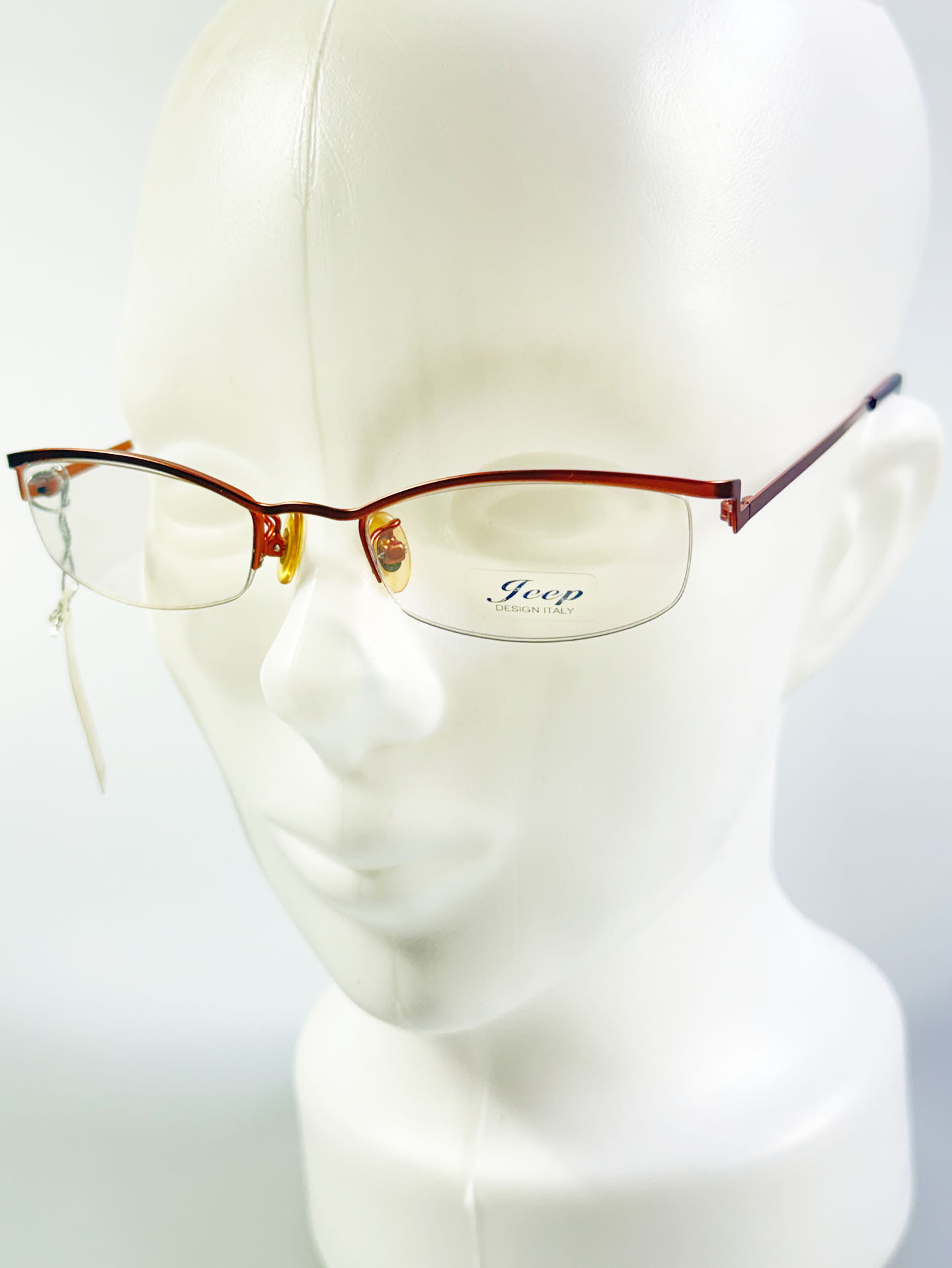 JEEP Orange Half-Rim Square Metal Glasses