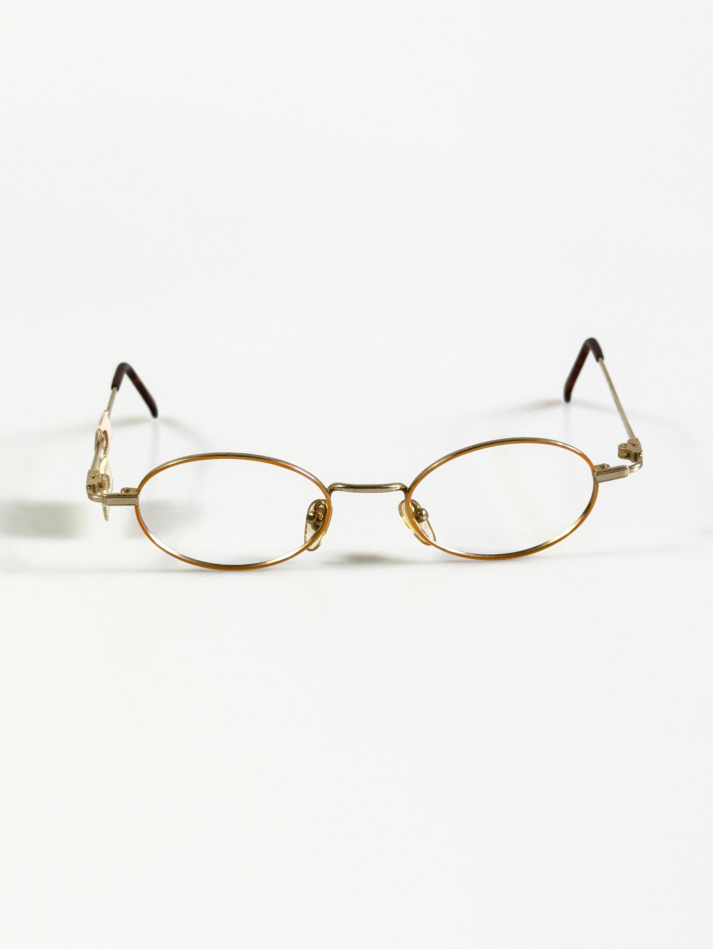 90’s TORTOISE Oval Gold Metal Frame Glasses