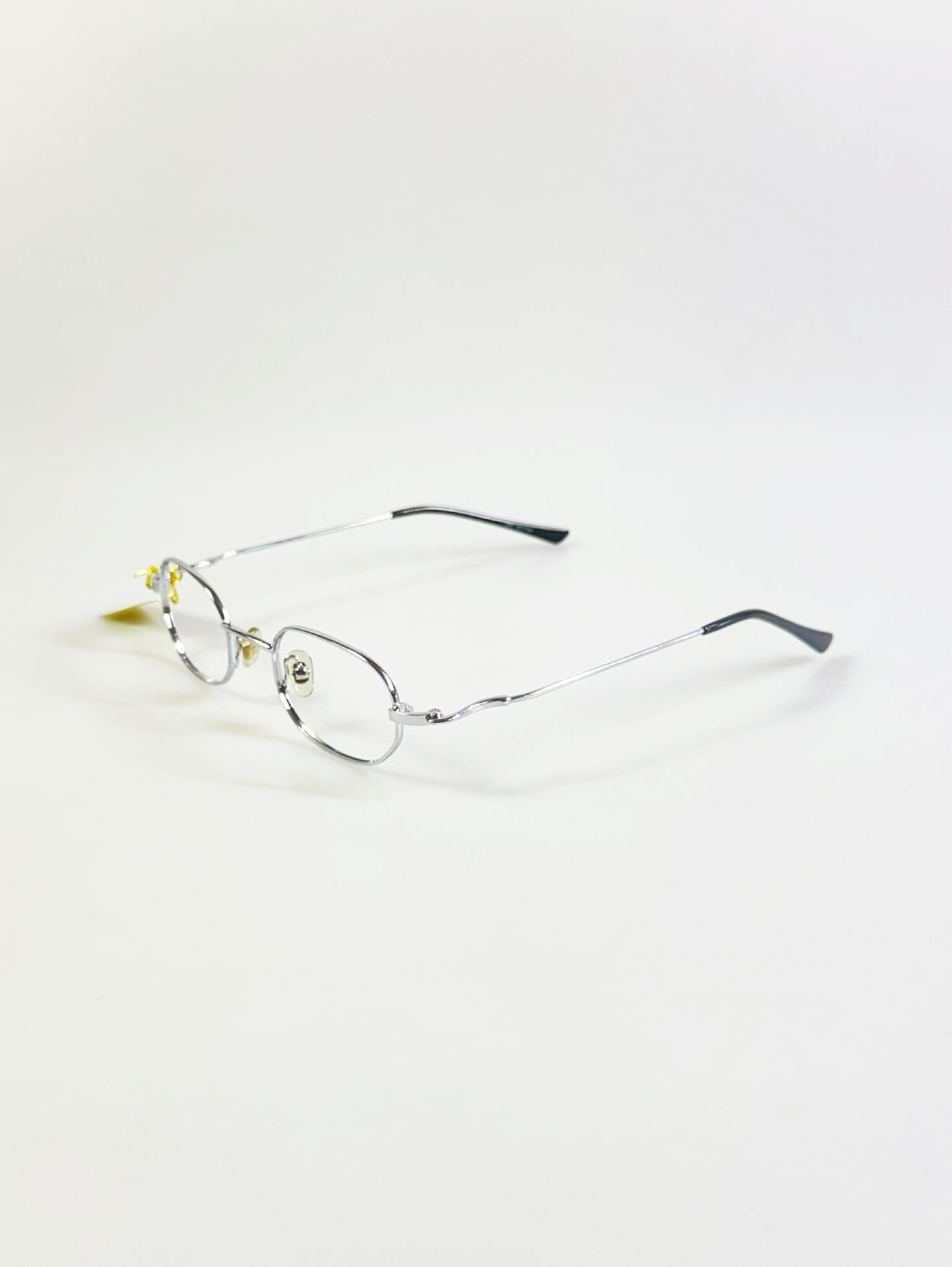 90's FEEL Silver Slim Oval Metal Glasses