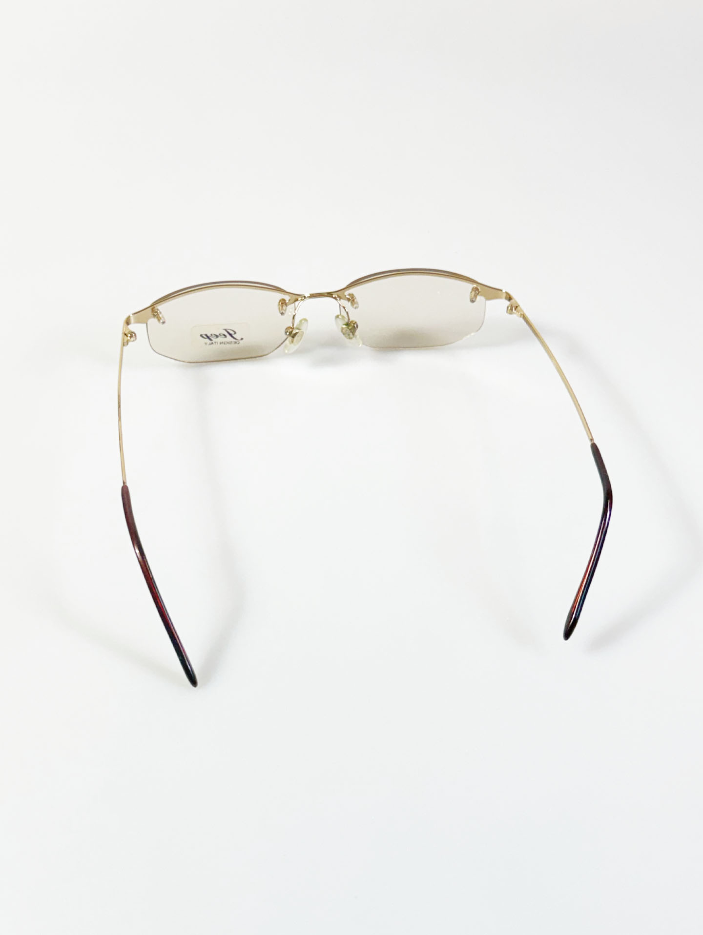 JEEP Gold Half-Rim Square Metal Frame Glasses