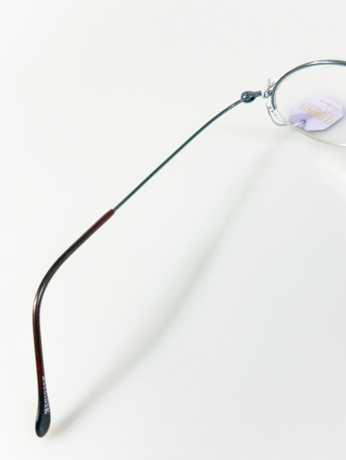 Clemonte Slim Oval Semi-Rimless Metal Frame Glasses