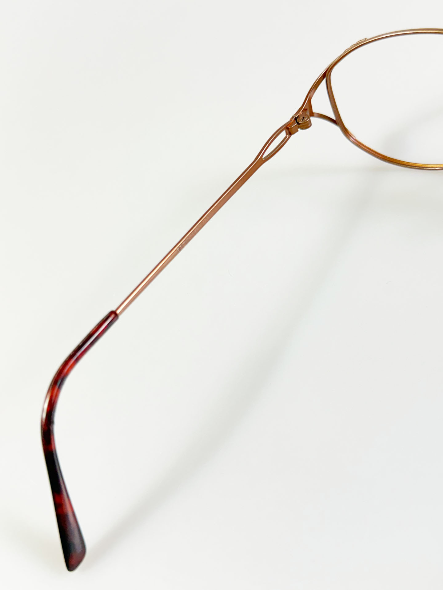 90’s OTIC Bronze Brown Slim Oval Metal Frame Glasses