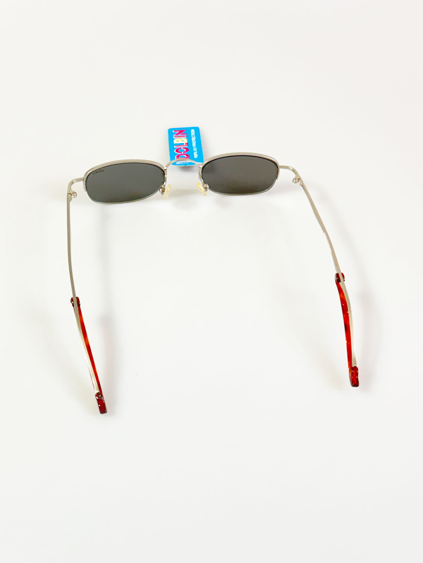 90’s DOLBIN Silver Square Semi-Rimless Metal Frame Sunglasses