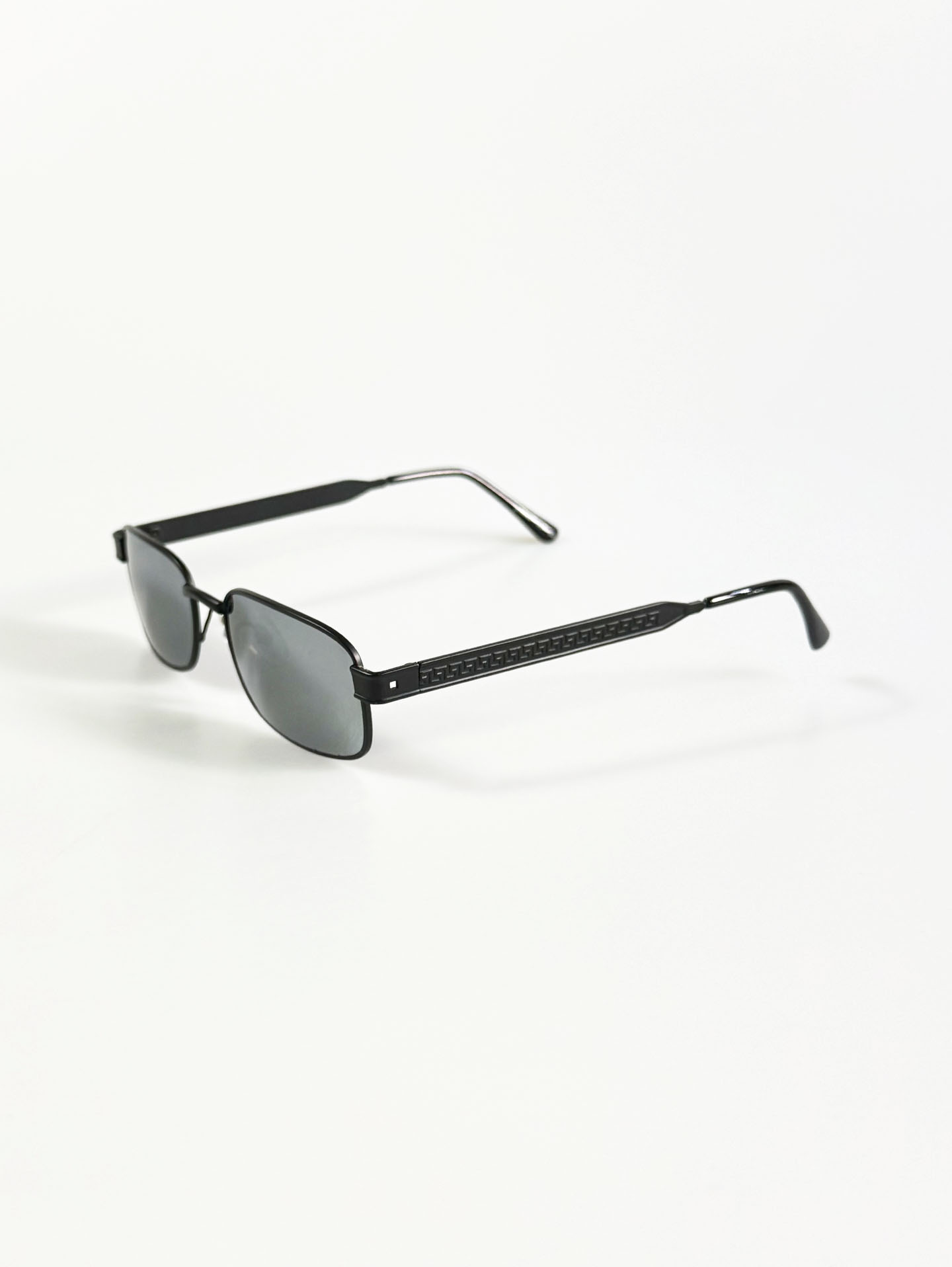 90's JOANNA Black Slim Square Metal Sunglasses