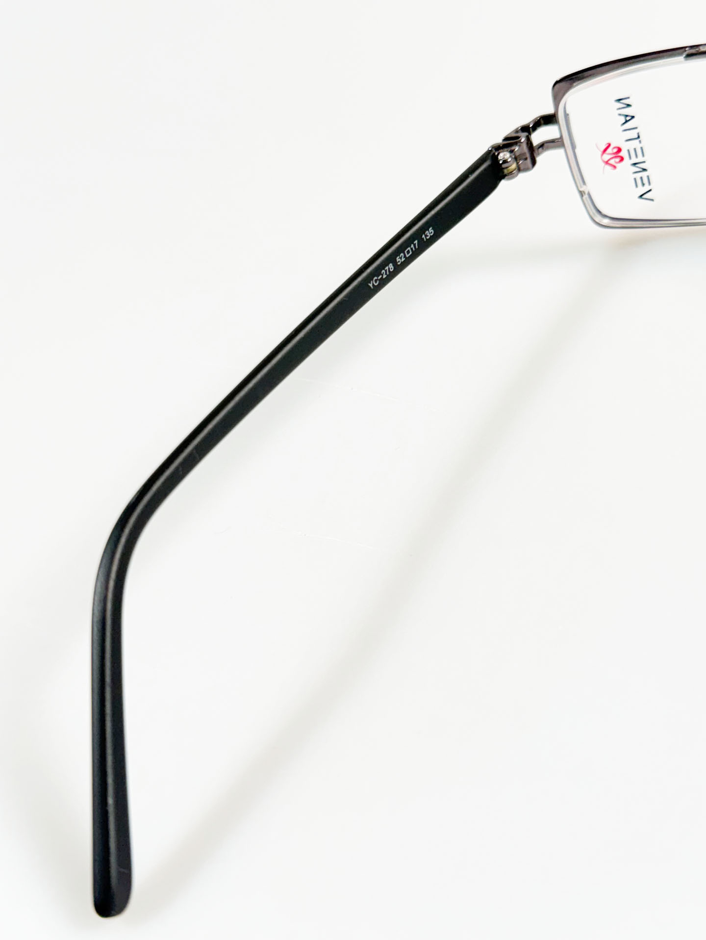 VENETIAN Gunmetal Slim Square Metal Frame Glasses