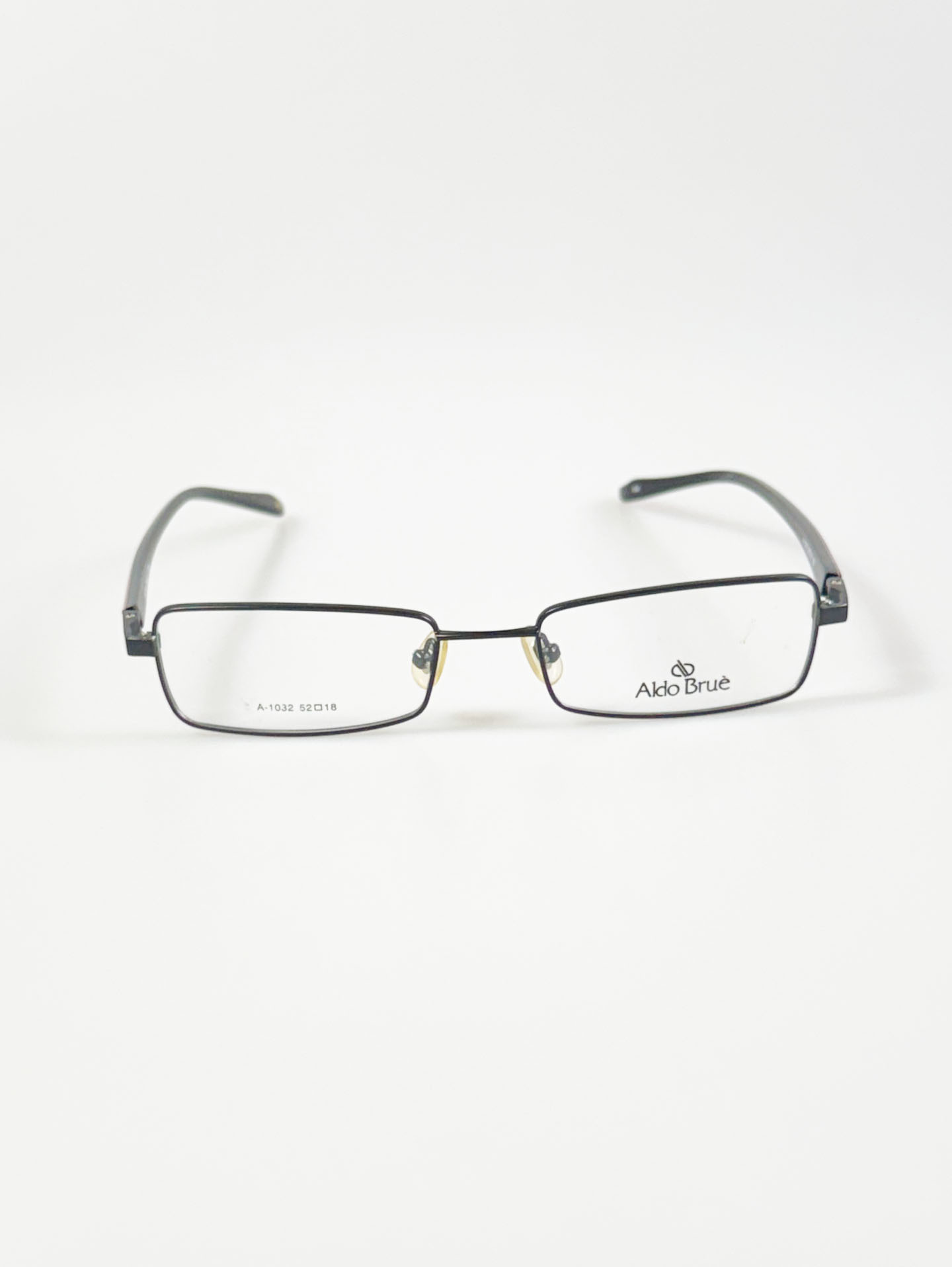 Aldo Brue Black Slim Square Metal Glasses