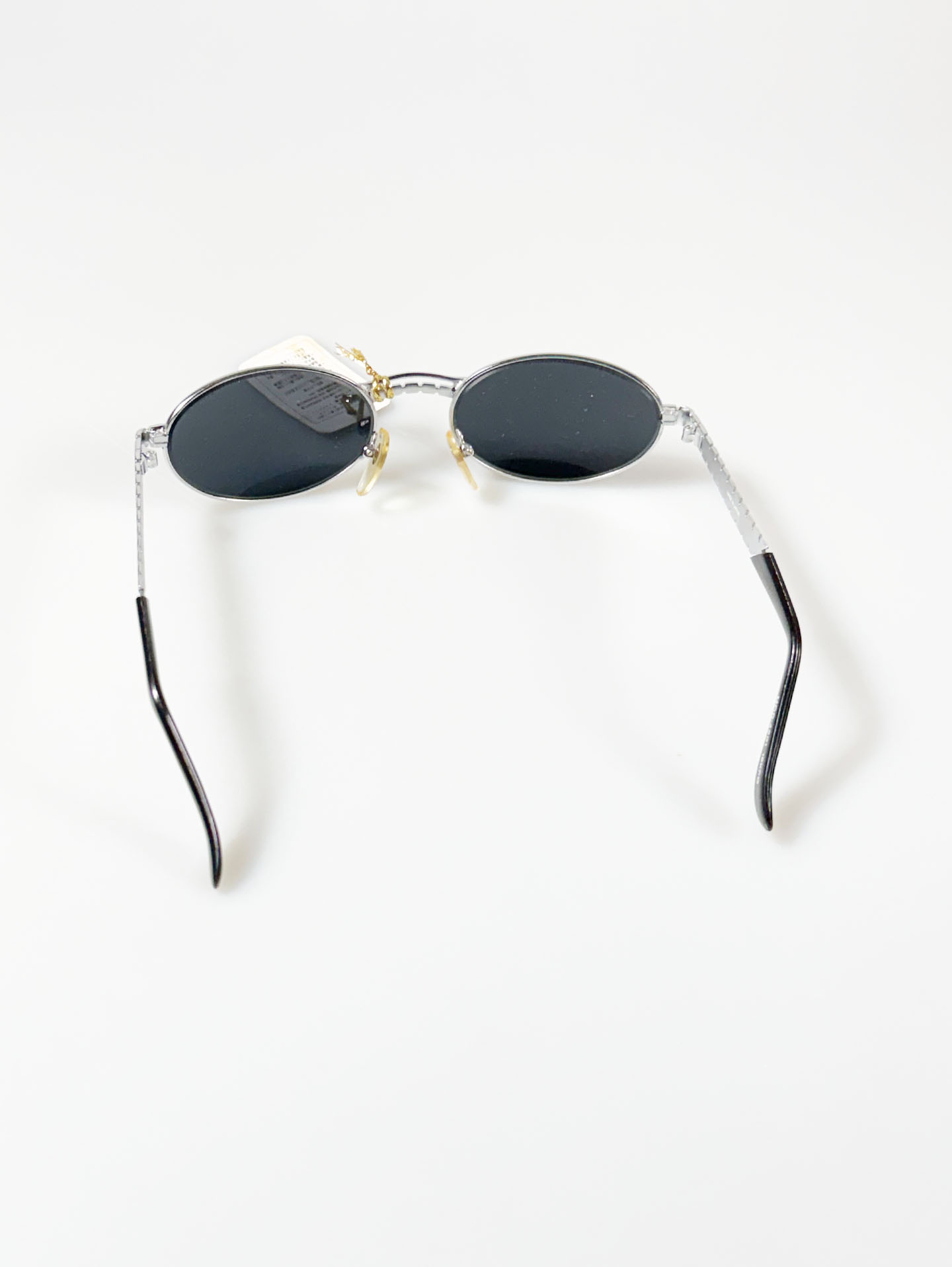 90's PEACE JAPAN Silver Slim Oval Metal Frame Sunglasses