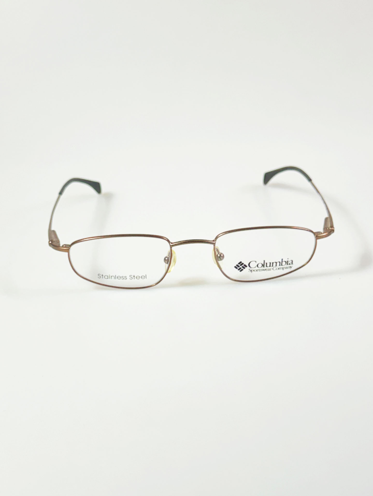 Columbia Slim Square Brown Metal Frame Glasses