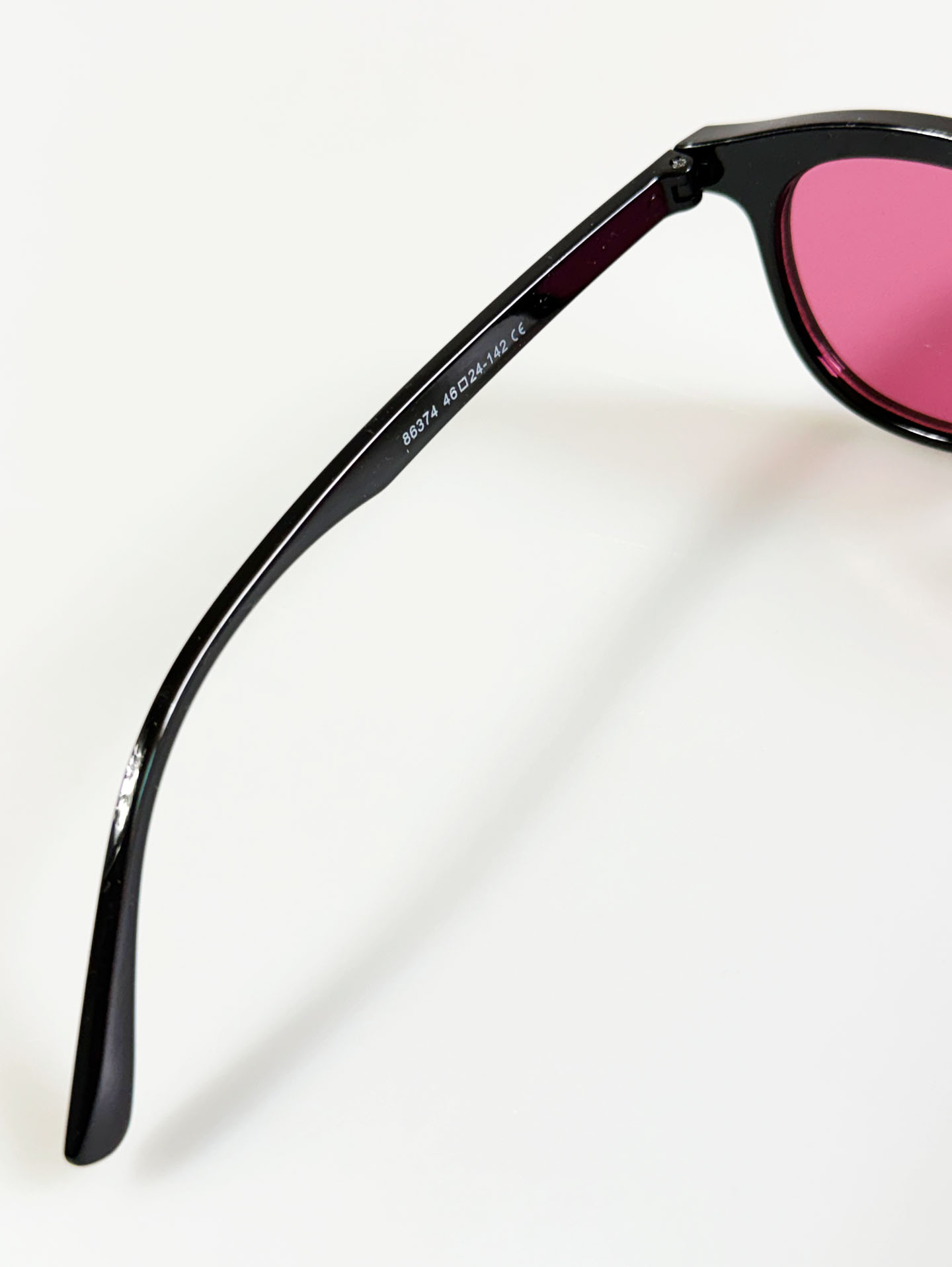 Black Bold Rounded Square Pink Tint Sunglasses