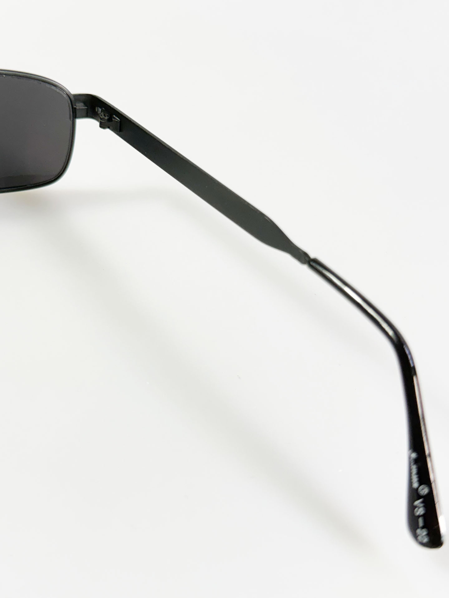 90's JOANNA Black Slim Square Metal Sunglasses