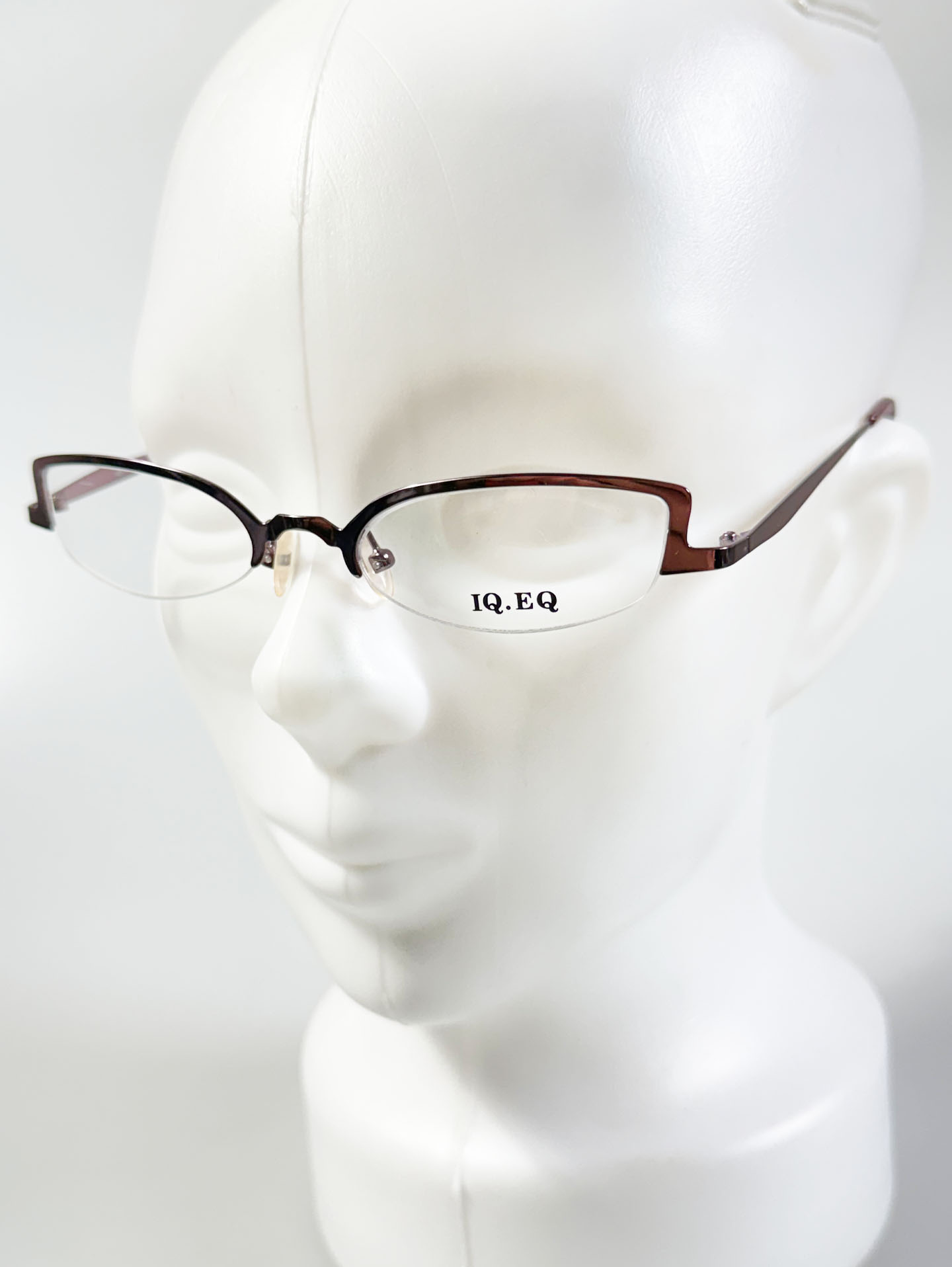 IQ.EQ Purple Semi-Cat Eye Half-Rim Metal Frame Glasses