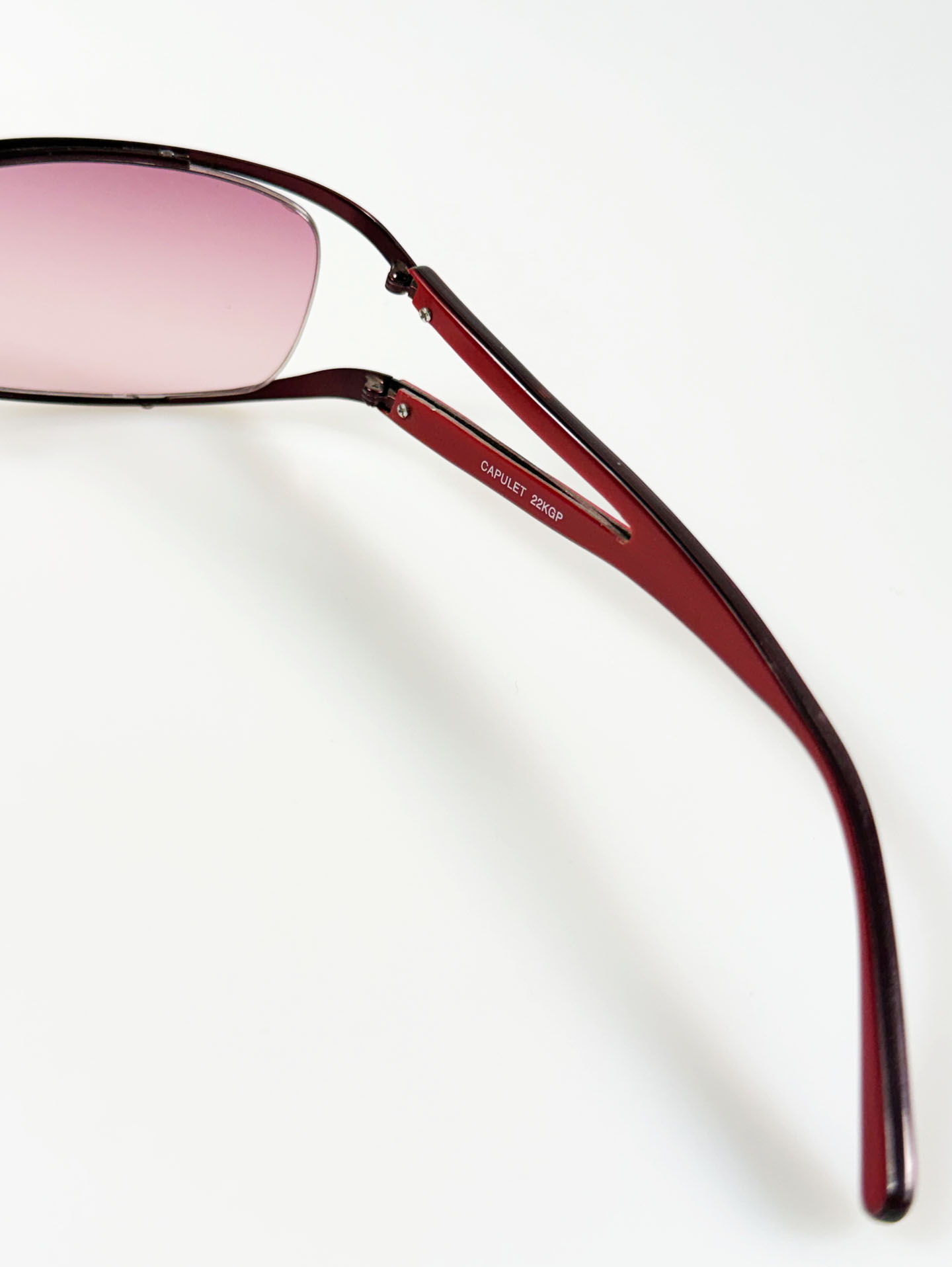 CAPULET Burgundy Red Square Metal Tint Sunglasses