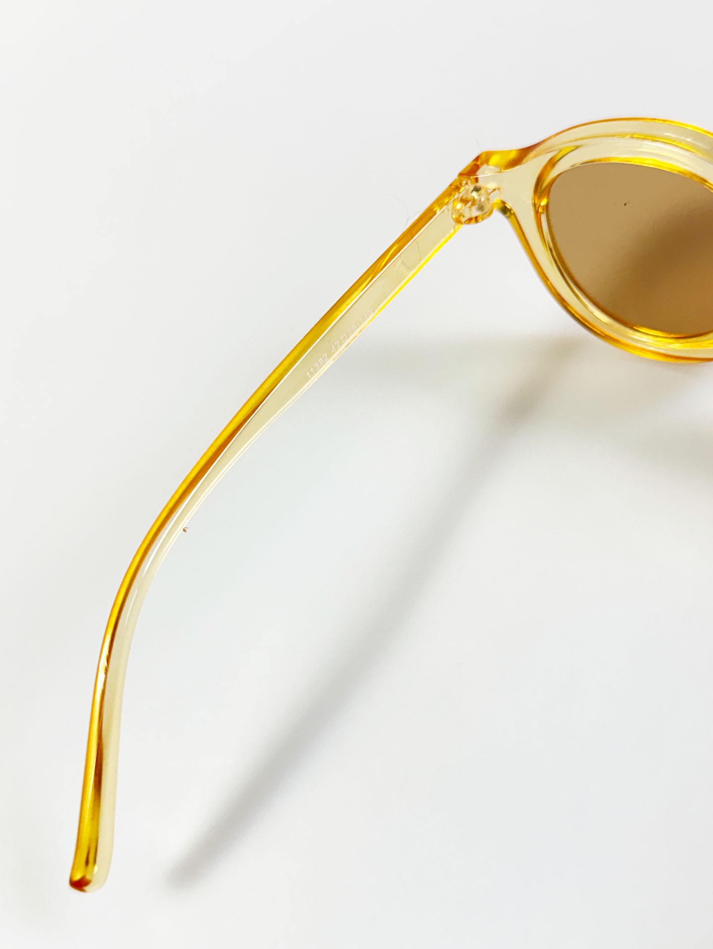 Clear Amber Bold Round Tinted Sunglasses
