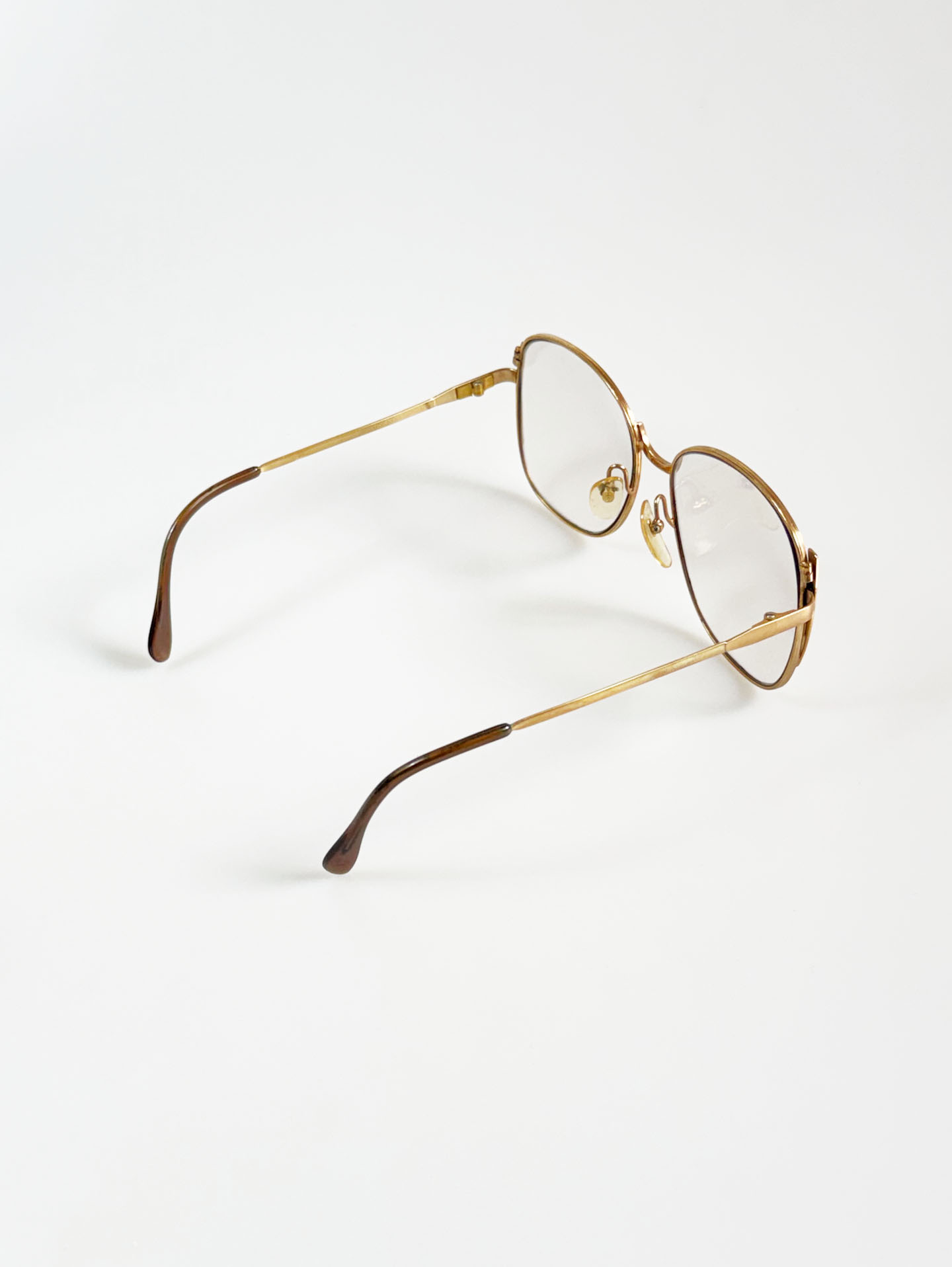 80's HOC Gold Oversized Soft Square Metal Frame Glasses