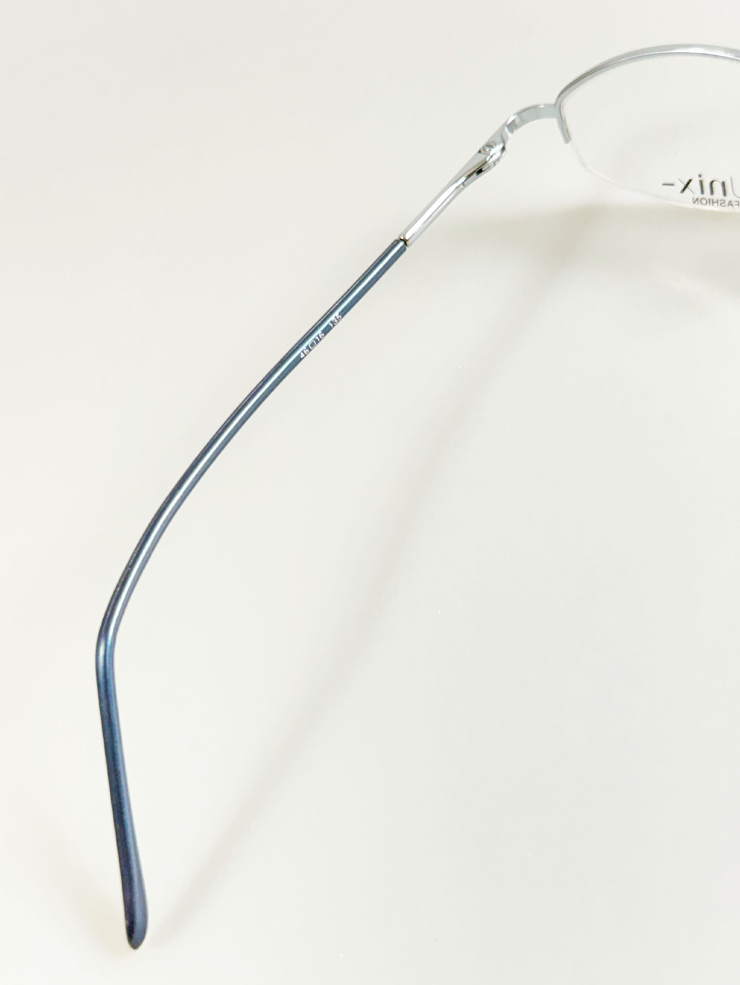 UNIX Light Blue Silver Semi-Rimless Oval Metal Glasses