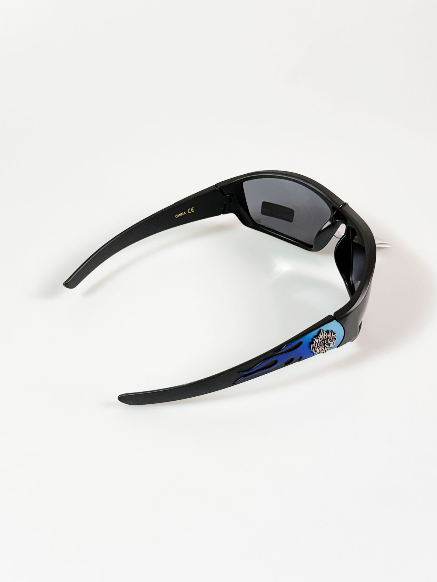 CHOPPERS Wraparound Matte Black Square Frame Sunglasses