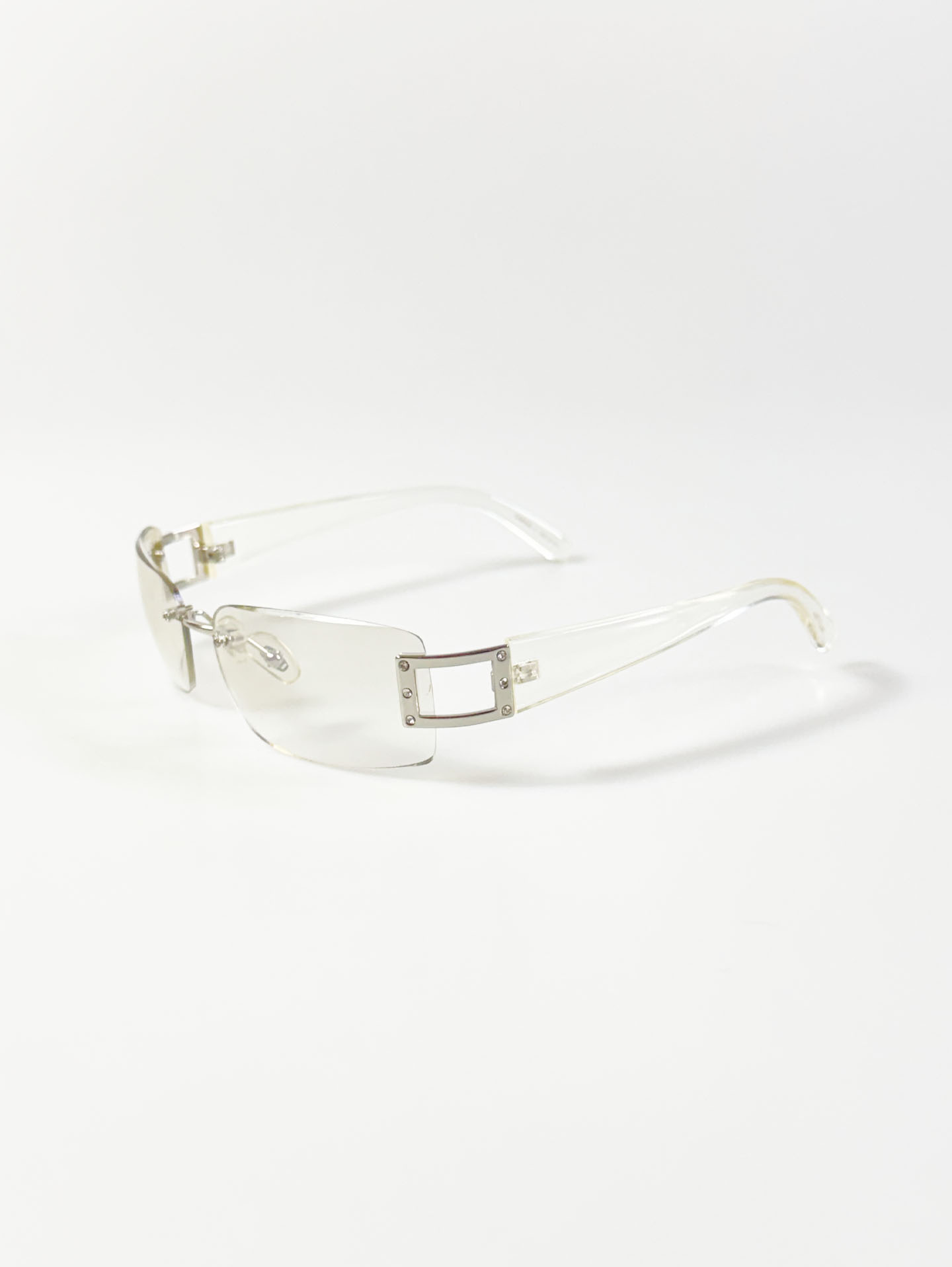 CAPRIO Rimless Square Metal Tinted Sunglasses