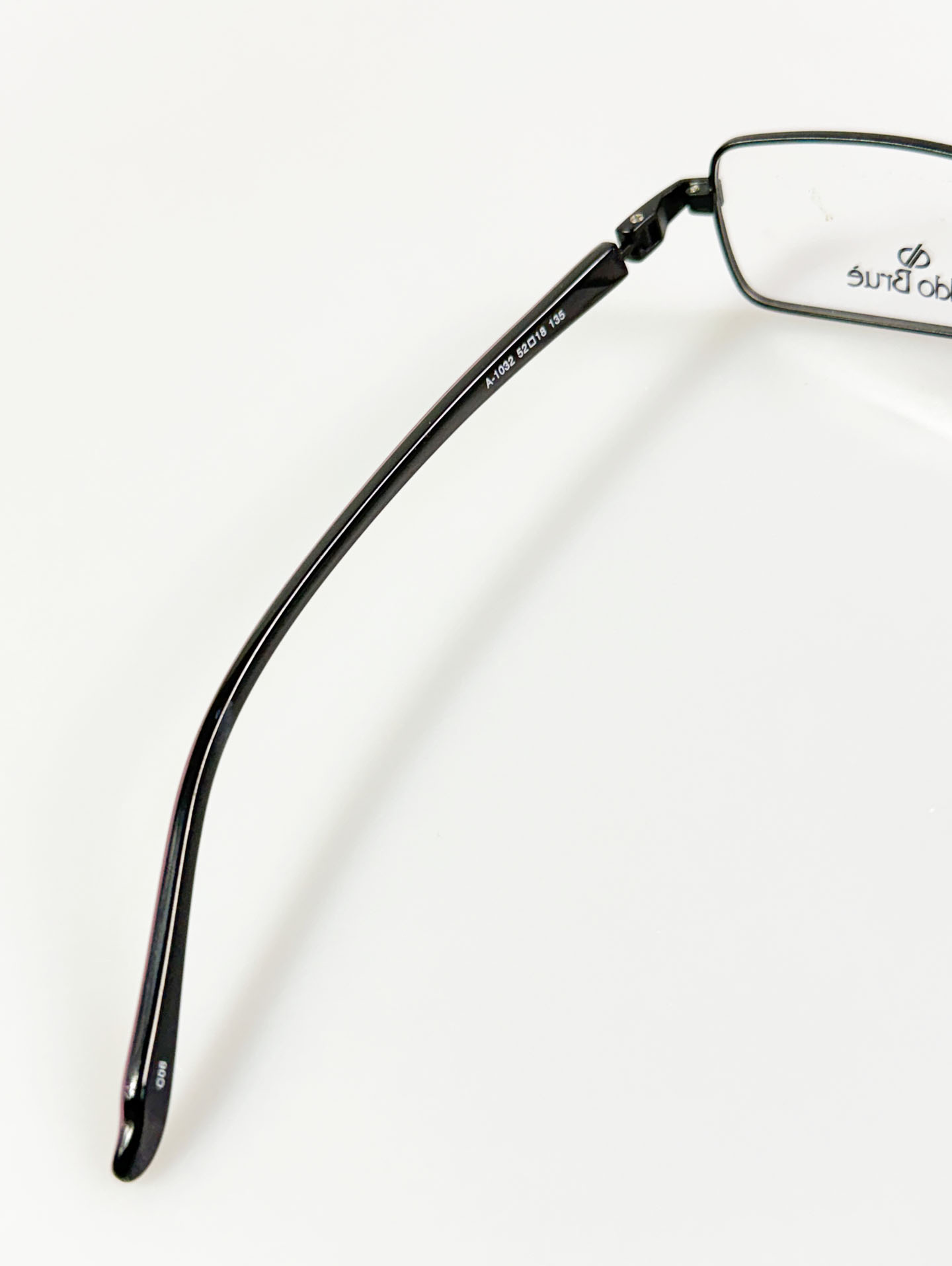 Aldo Brue Black Slim Square Metal Glasses