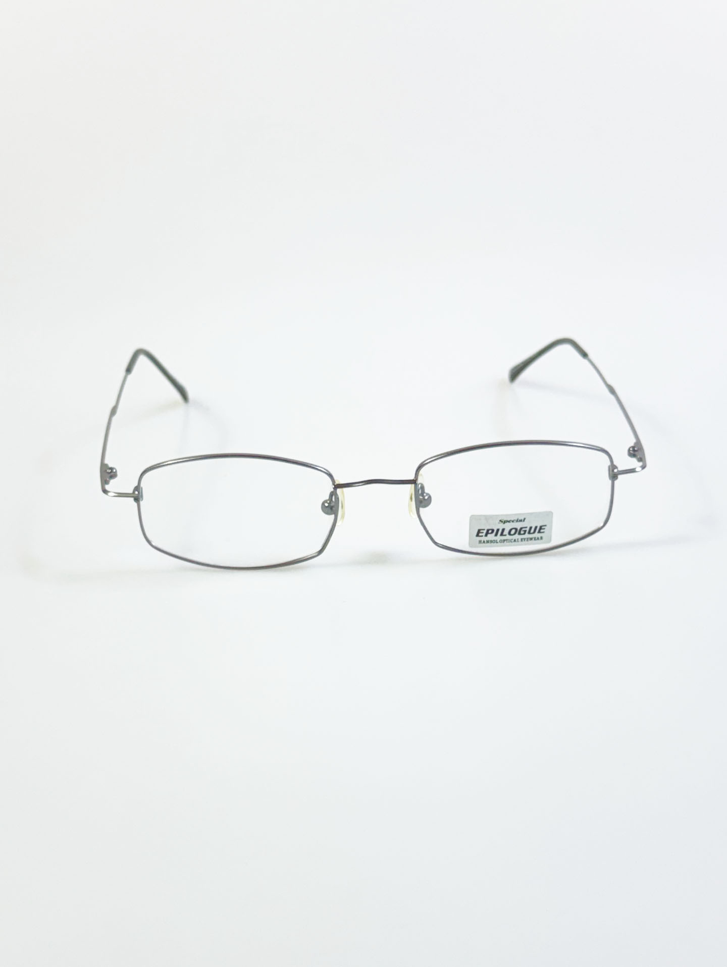 EPILOGUE Gunmetal Slim Square Metal Glasses
