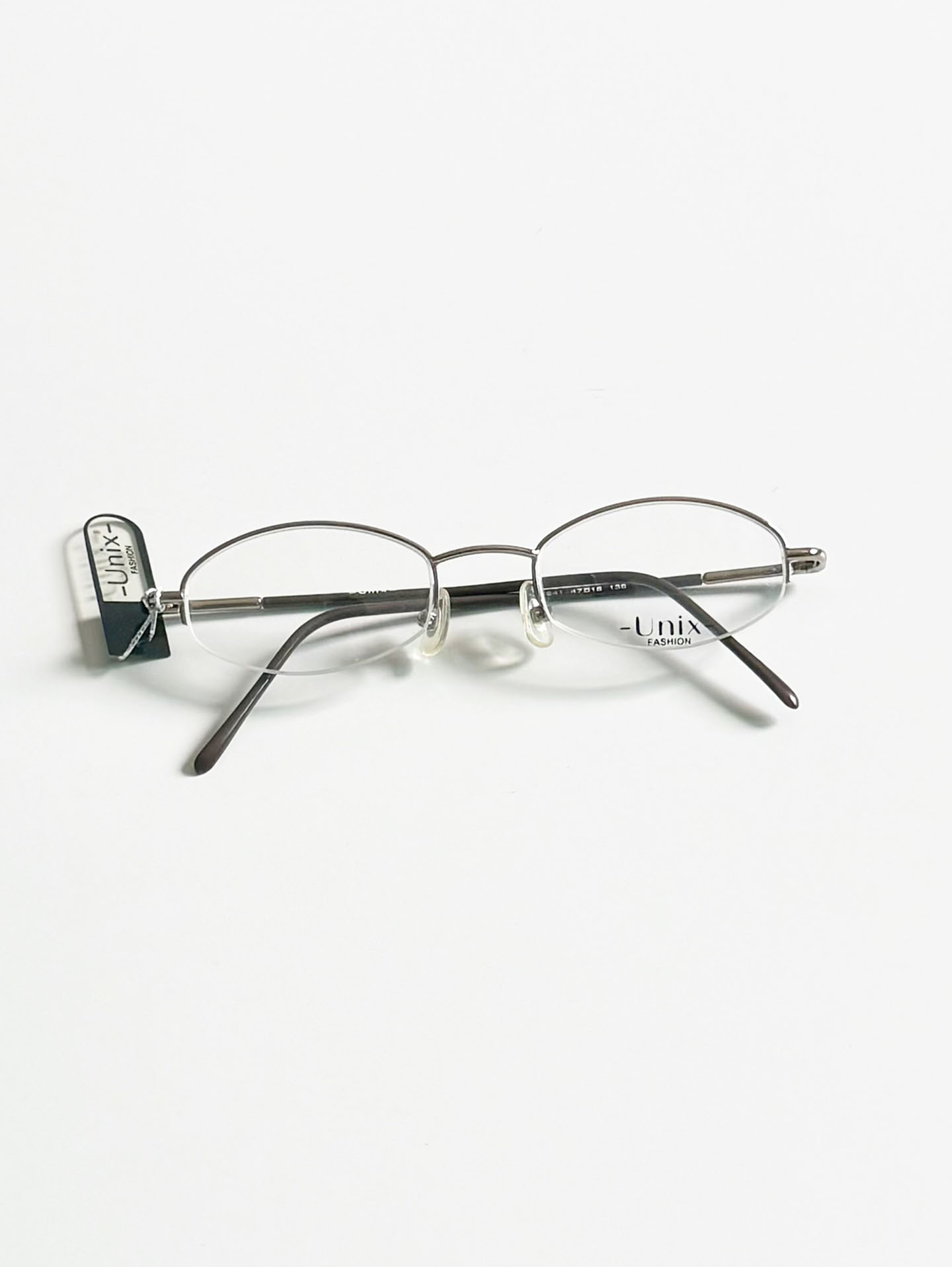 UNIX Silver Gold Oval Half-Rim Metal Glasses