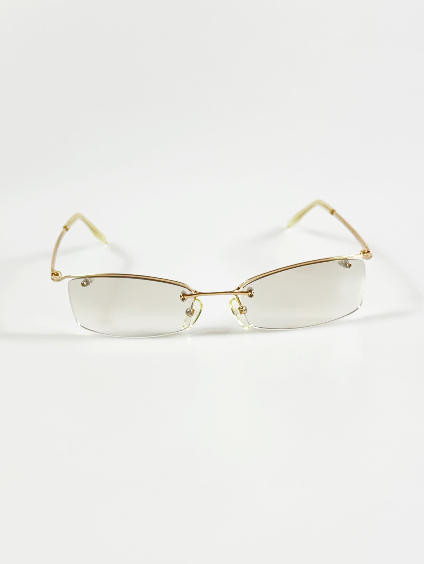 CAPRIO Rimless Square Gold Metal Tinted Sunglasses