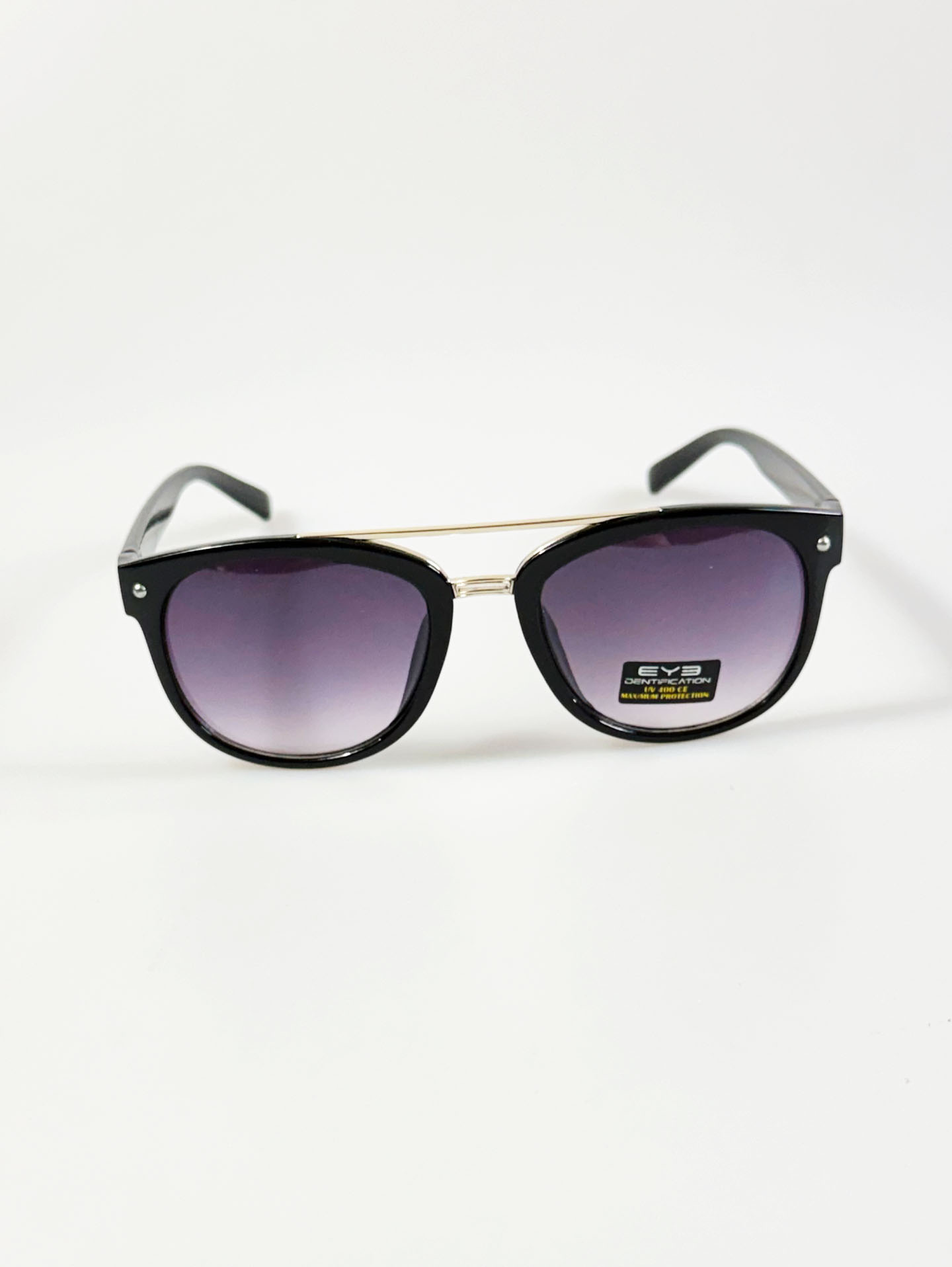 8EYED Black Two-Bridge Square Frame Sunglasses