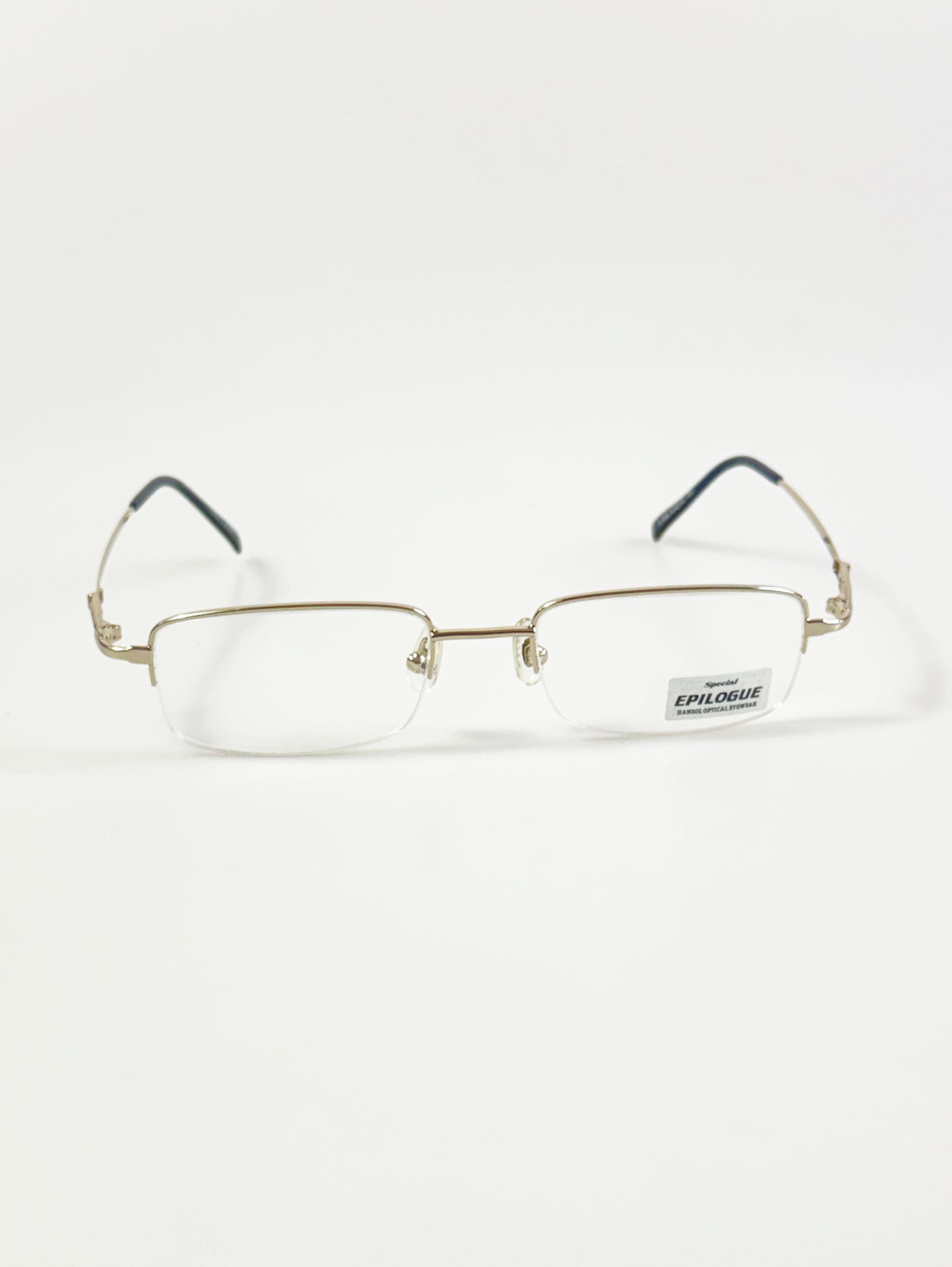 EPILOGUE Gold Half-Rim Square Metal Frame Glasses
