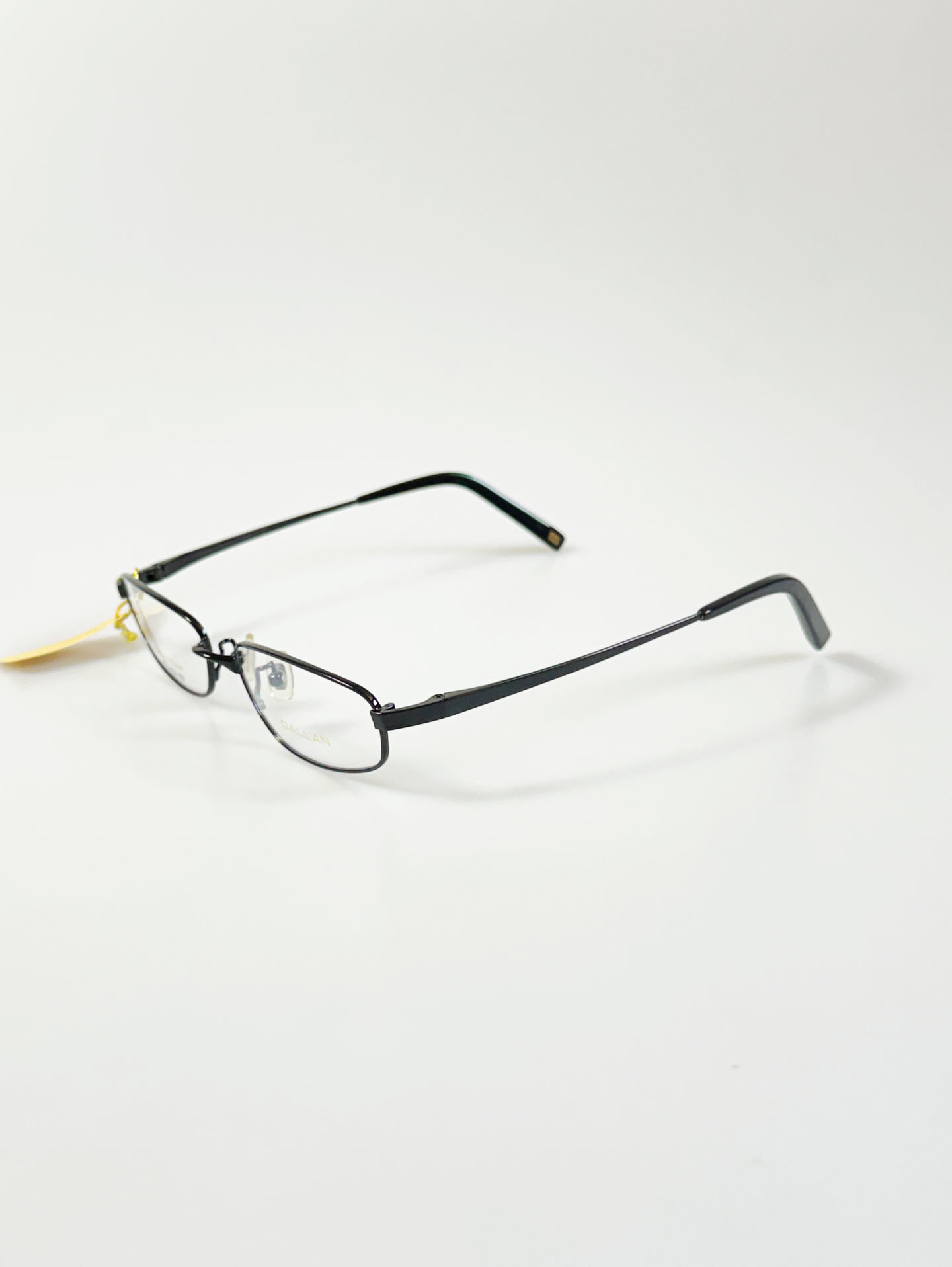 GALLAN Black Titanium Slim Square Frame Glasses
