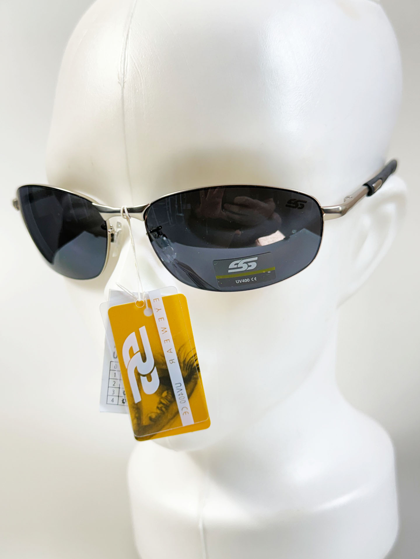 SS EYEWEAR Silver Slim Square Metal Frame Sunglasses