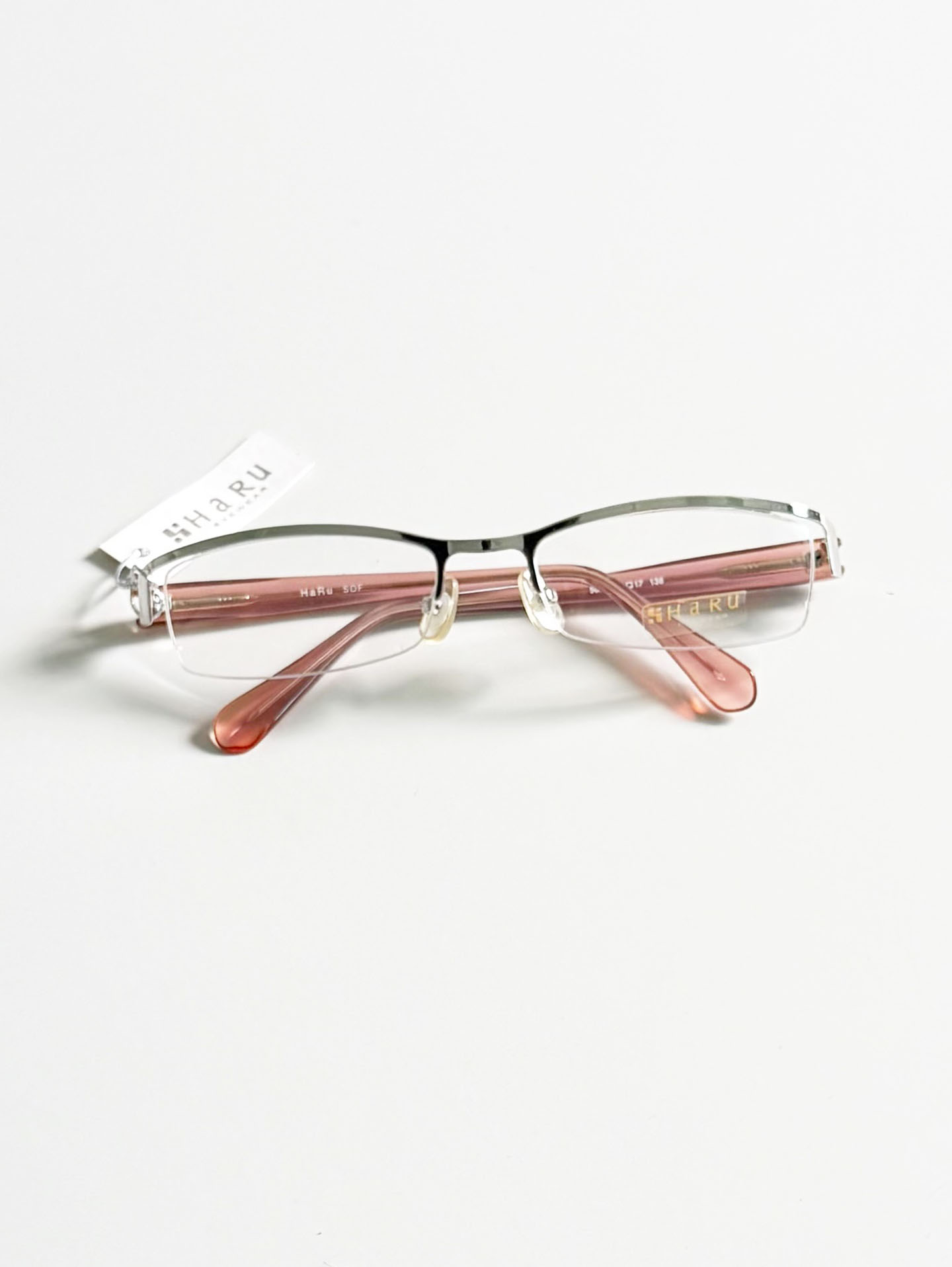 HARU Silver Half-Rim Square Metal Glasses