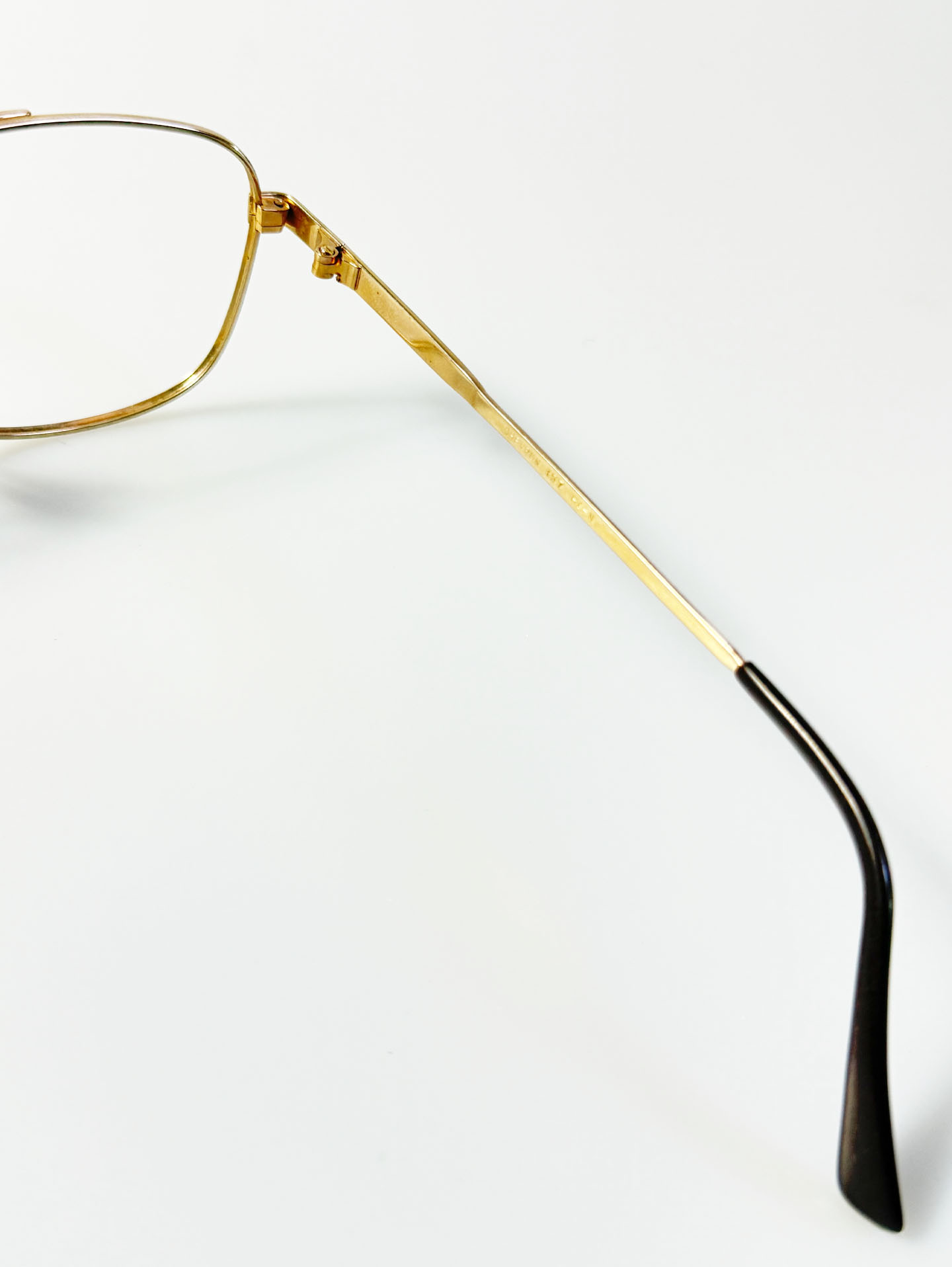 90's CHEVRON Aviator Boeing Gold Metal Frame Glasses