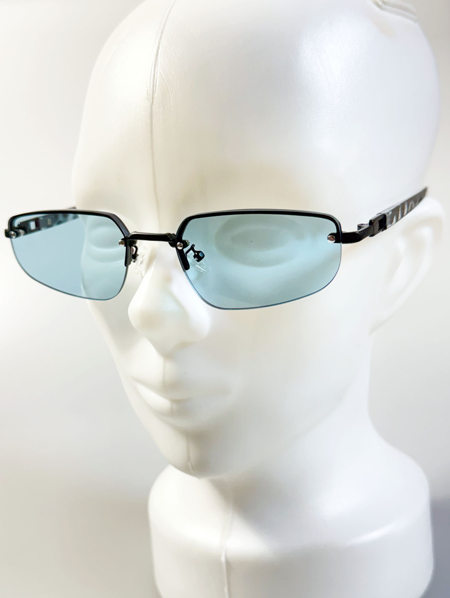 Rimless Square Metal Frame Tint Sunglasses