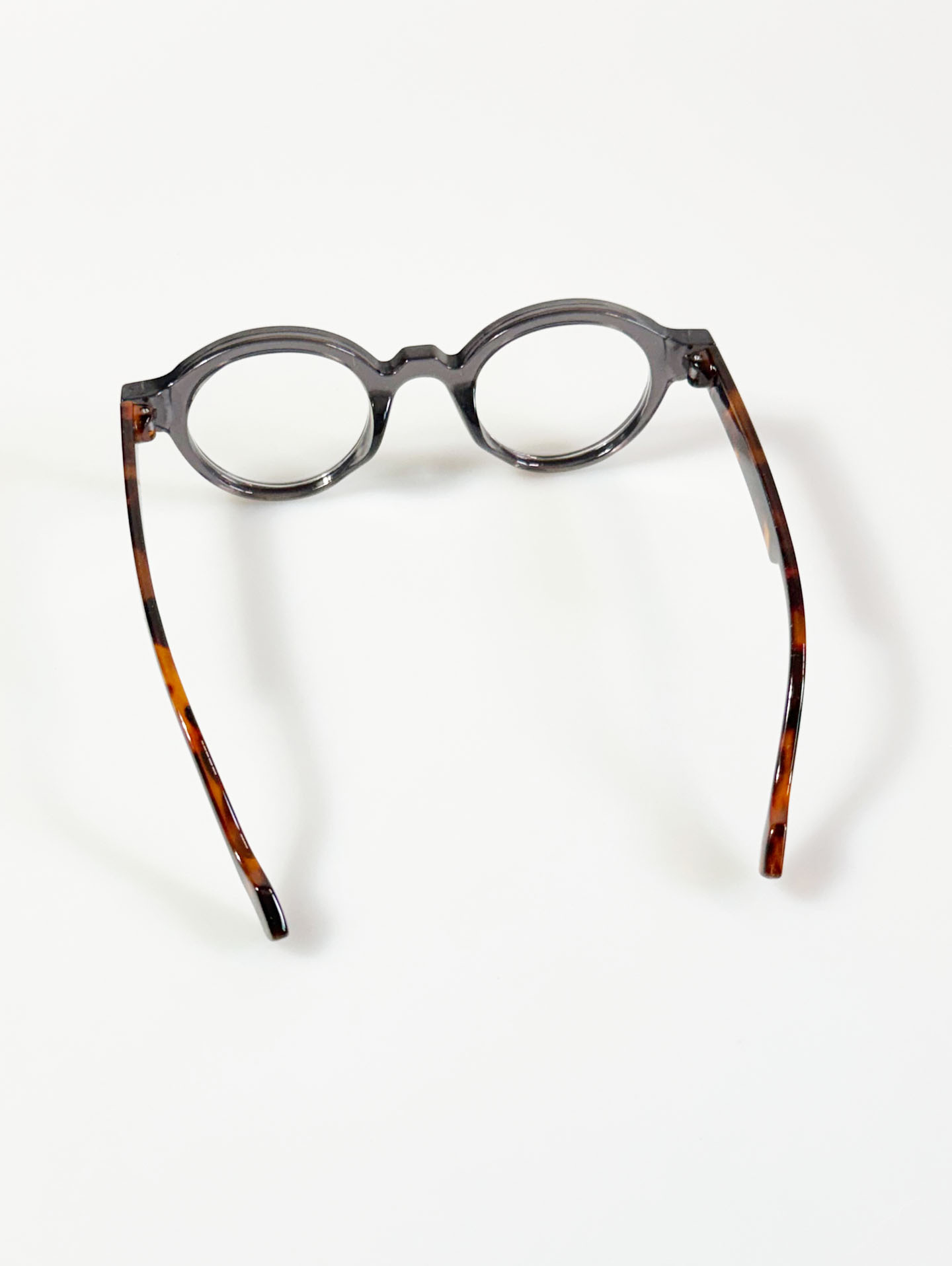 Smoke Gray Classic Bold Round Frame Glasses