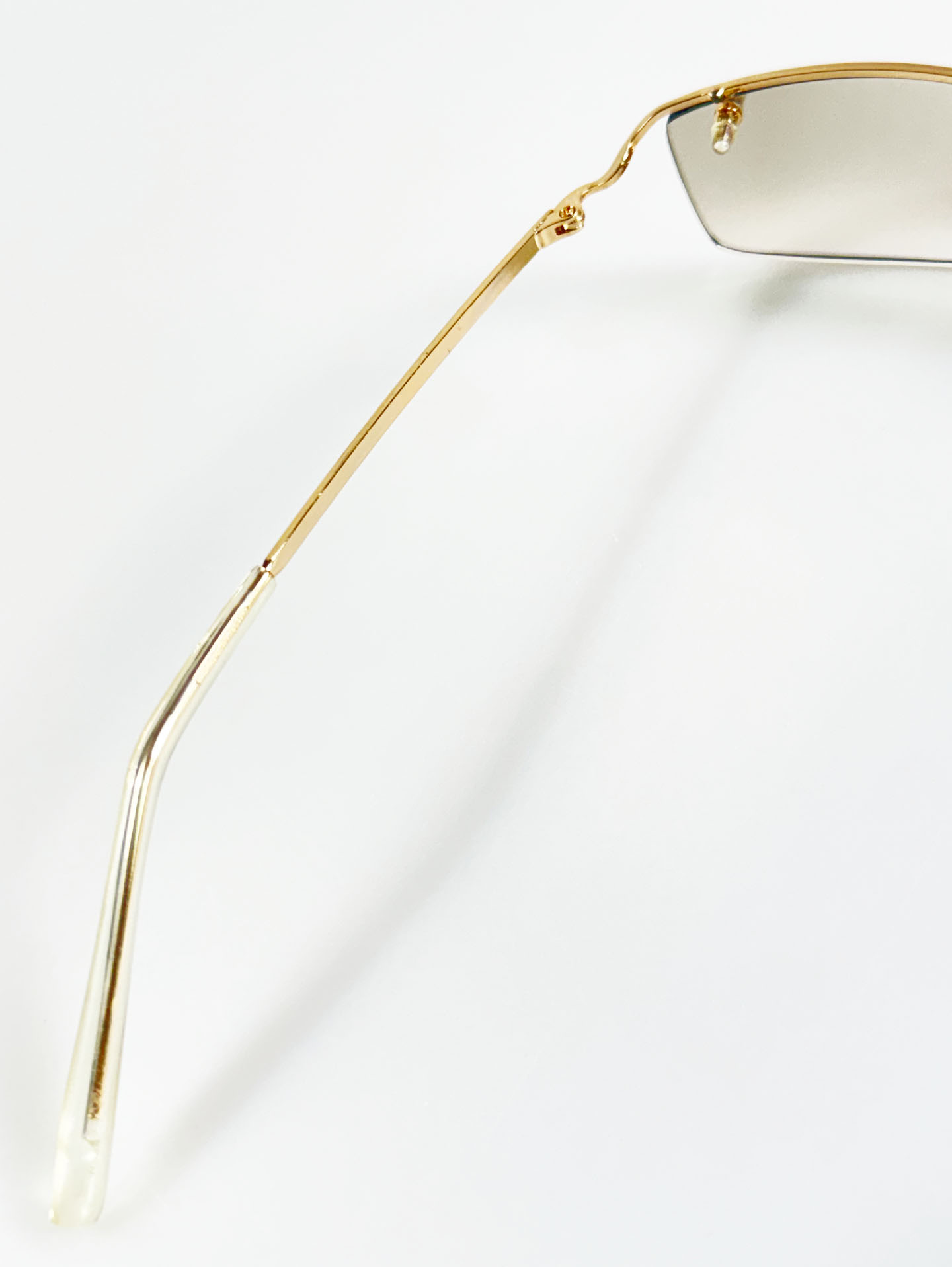 CAPRIO Rimless Square Gold Metal Tinted Sunglasses