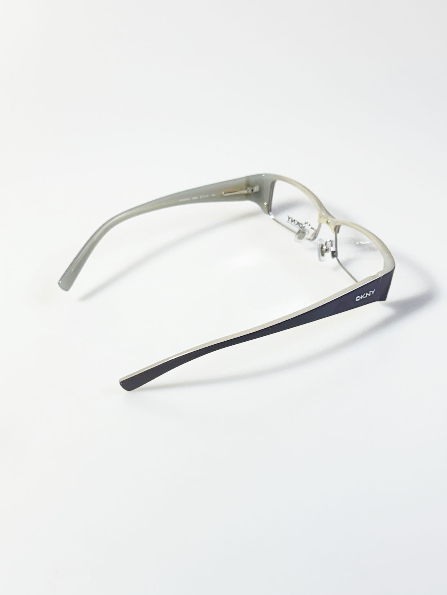 DKNY Purple & Silver Square Combination Frame Glasses