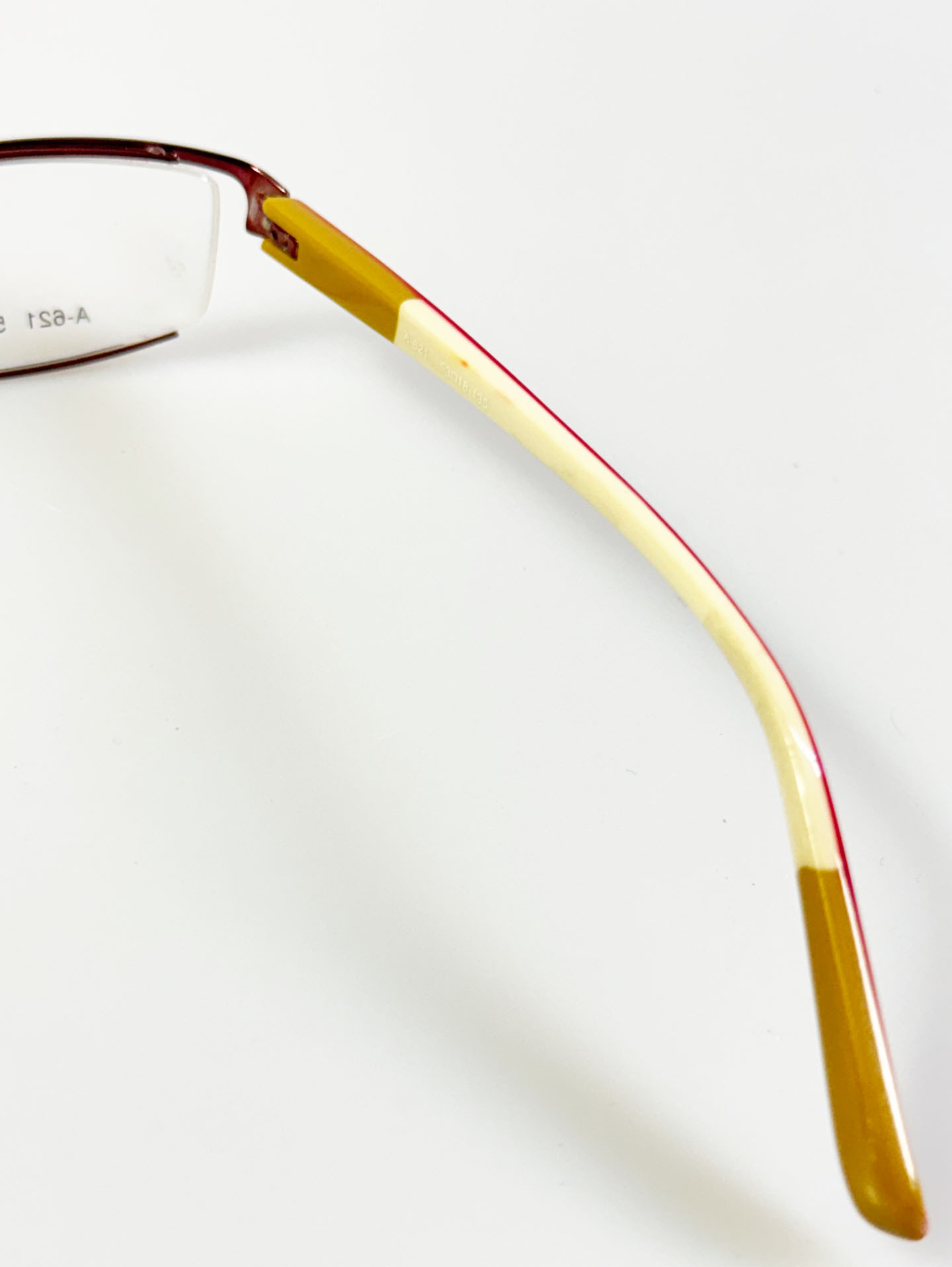 Aldo Brue Rose Pink Square Semi-Rimless Metal Glasses